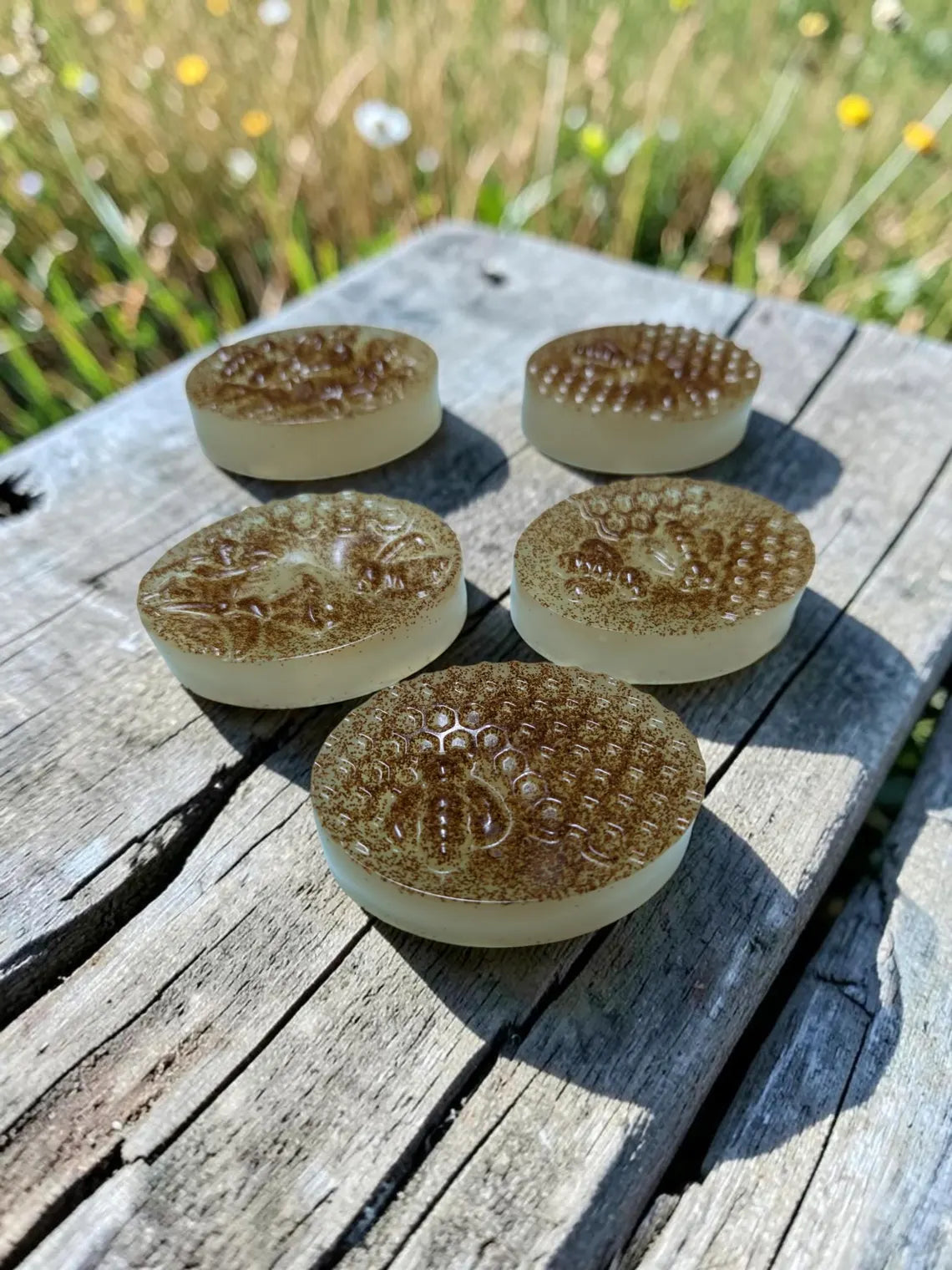 Honeysuckle Honey Soap Bar • Apricot Kernel, Beehive Detail, Natural Glycerin