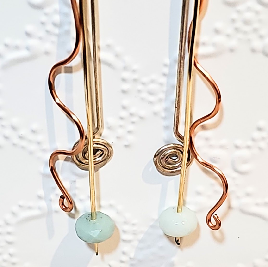 Hand Forged Wirework Earrings using various metals