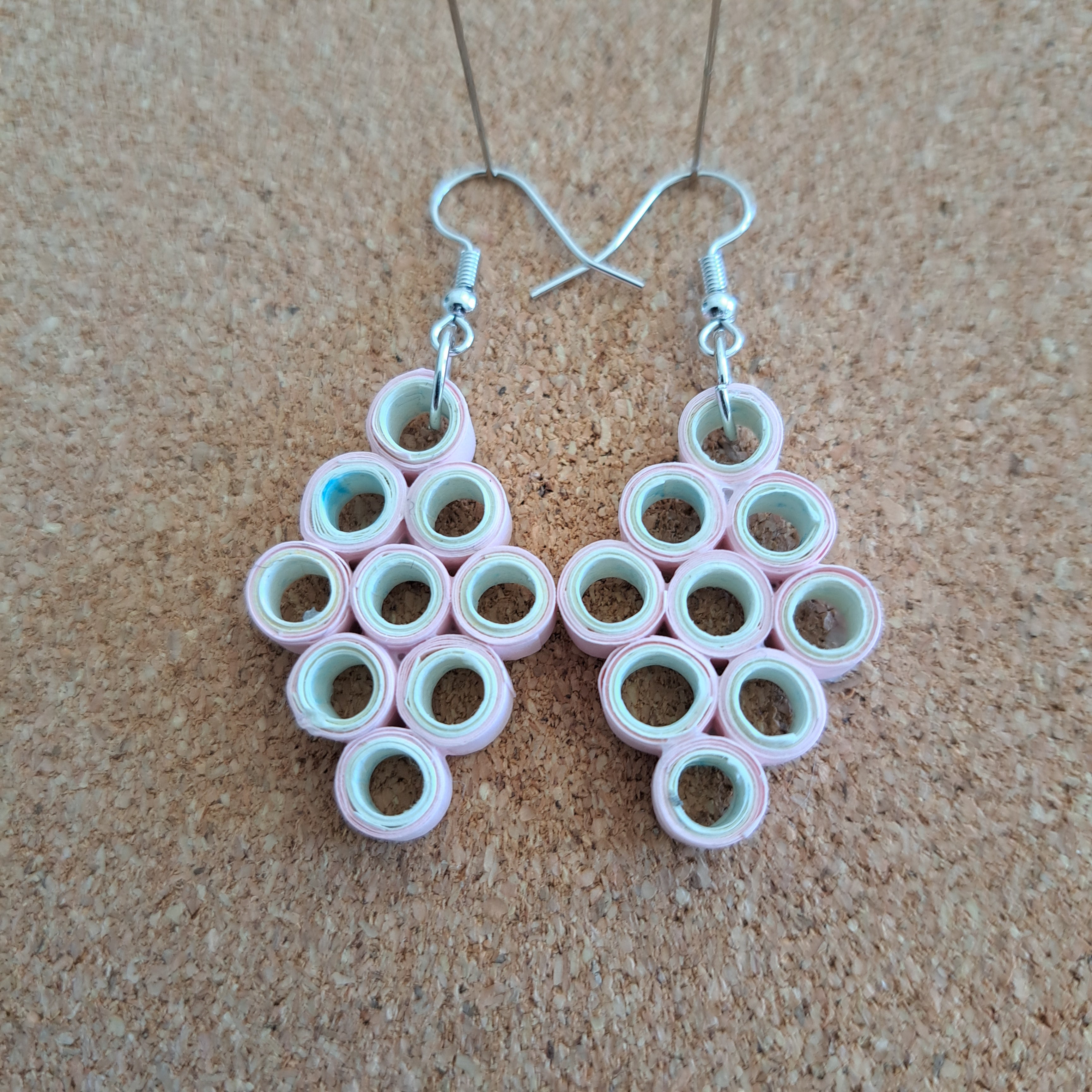 Paper quilled earrings drop silver fay
