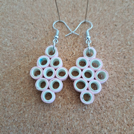 Paper quilled earrings drop silver fay