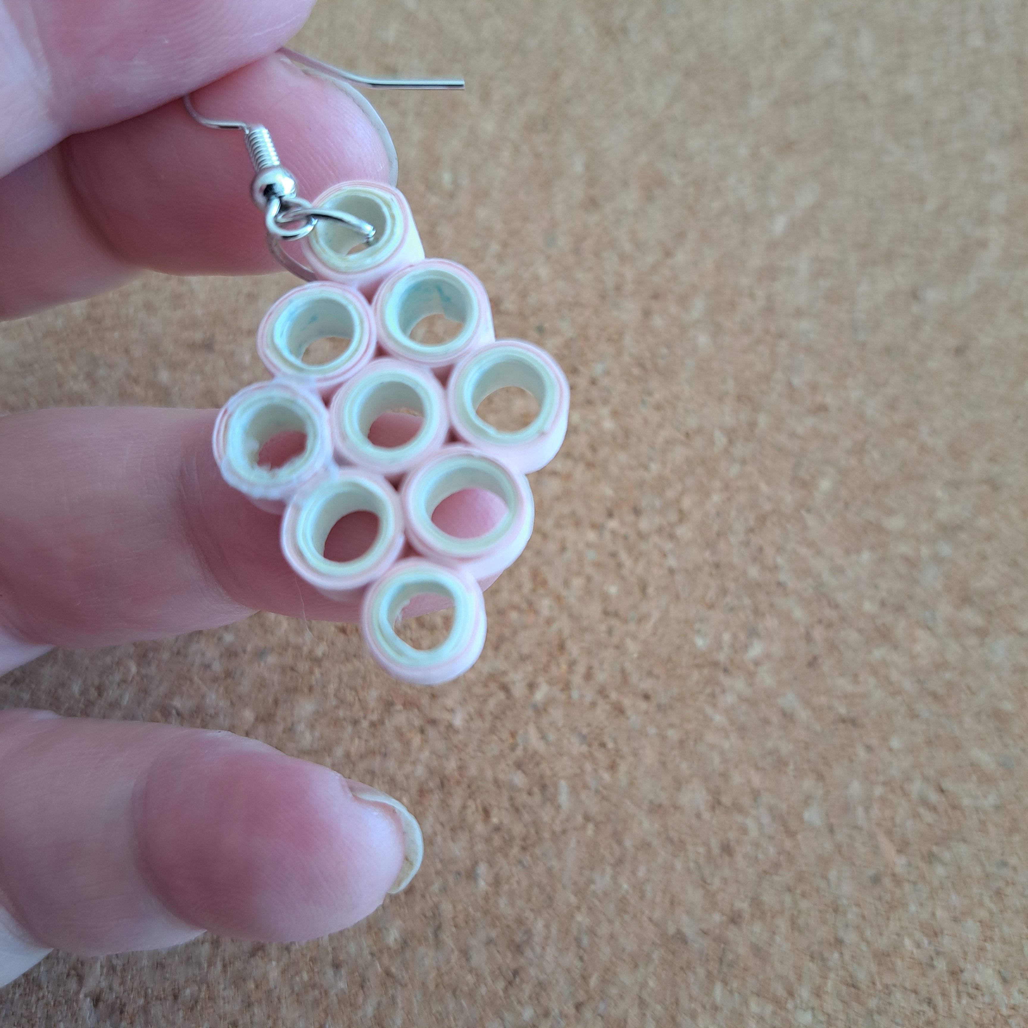 Paper quilled earrings drop silver fay