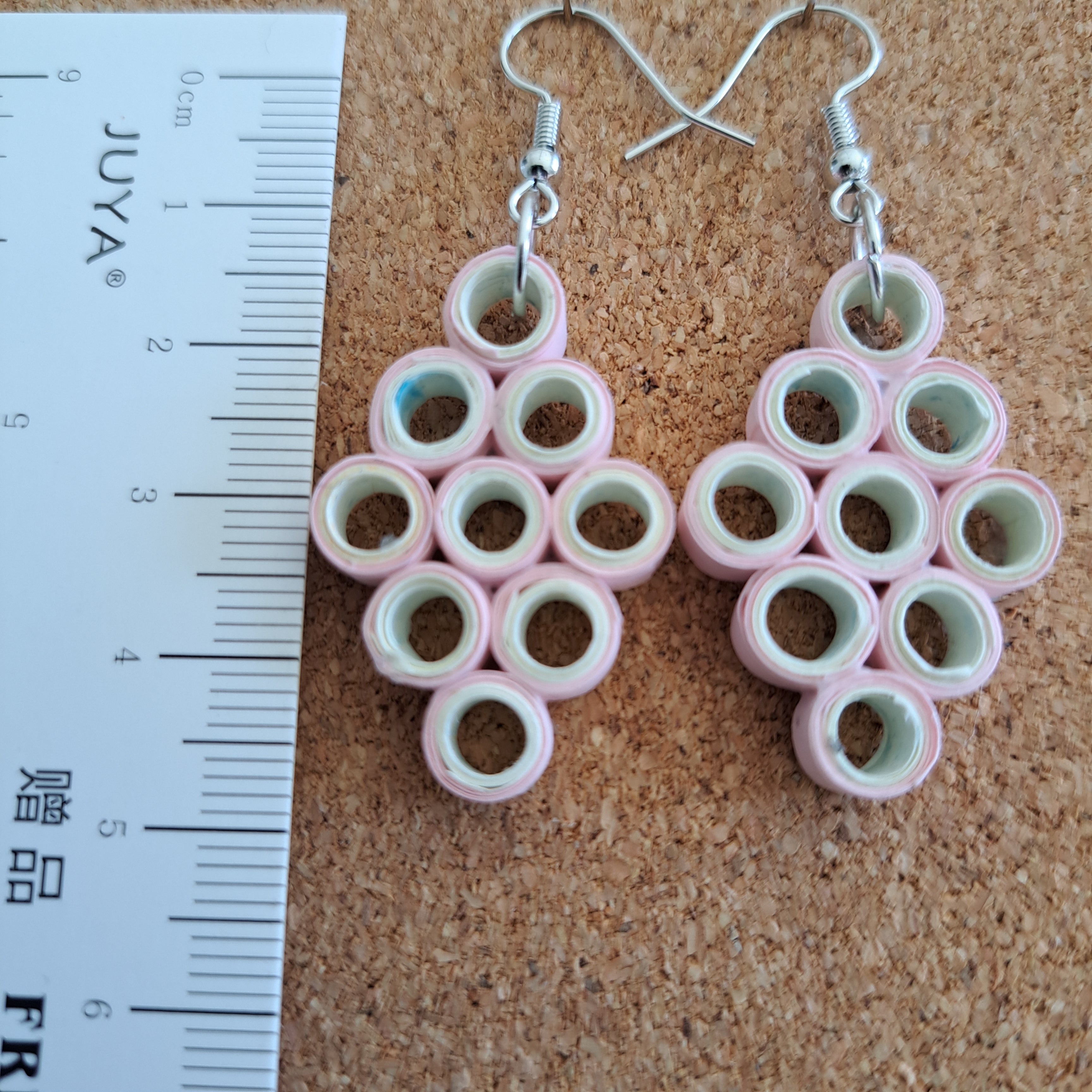 Paper quilled earrings drop silver fay