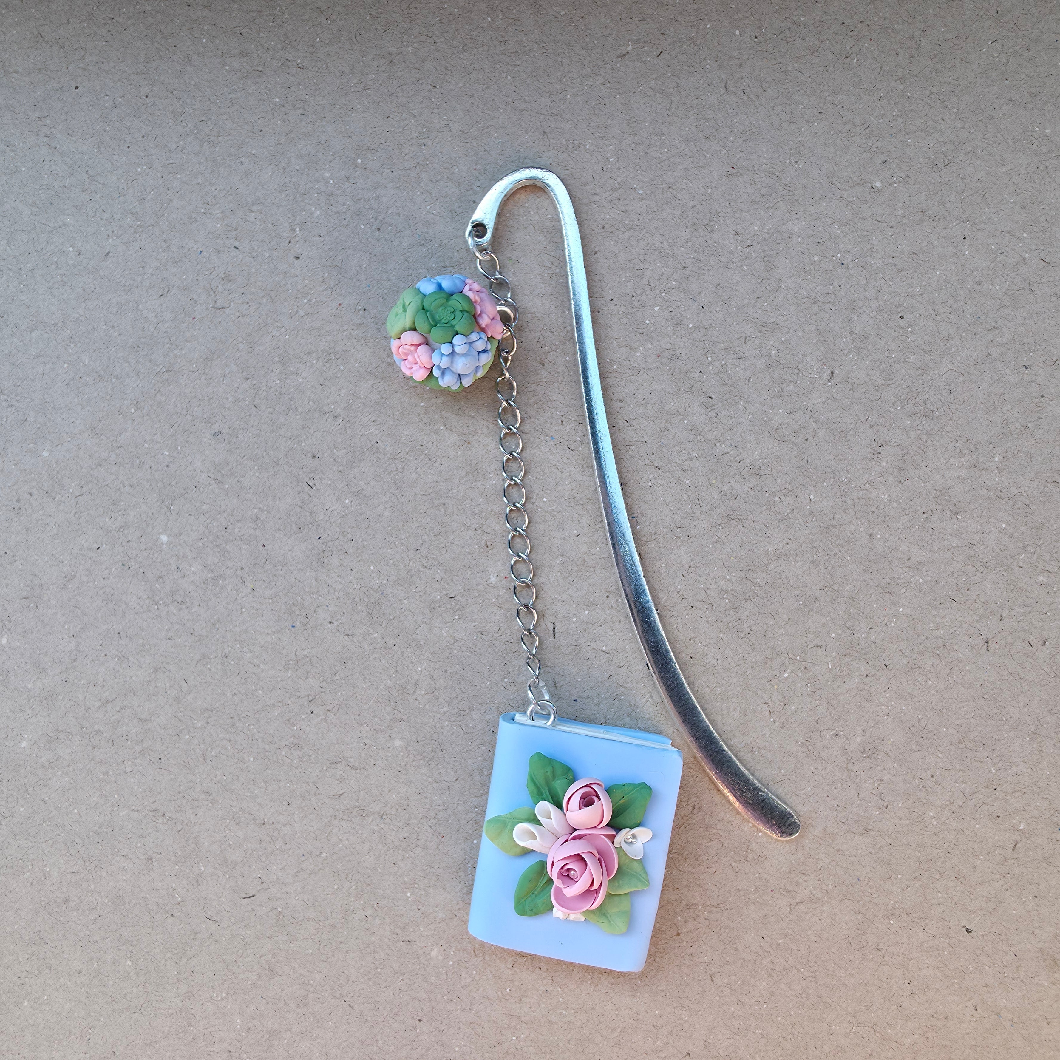 Personalised Floral Bookmark | Initial Book Bookmark | Handmade Polymer Clay Book Lover Gift