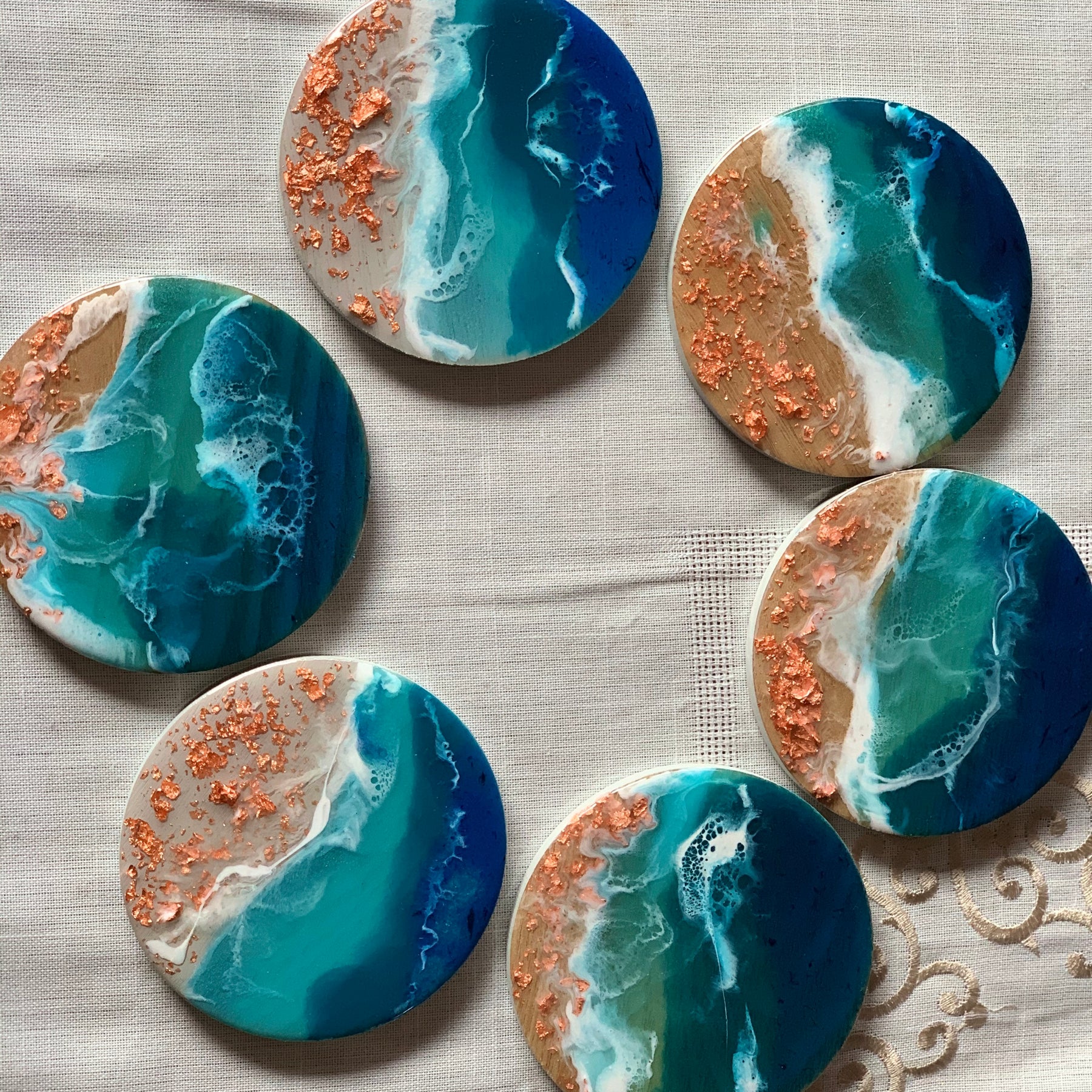 Coasters | coastal love | beach beauty | resin coasters | oceans | gift for her | gift ideas