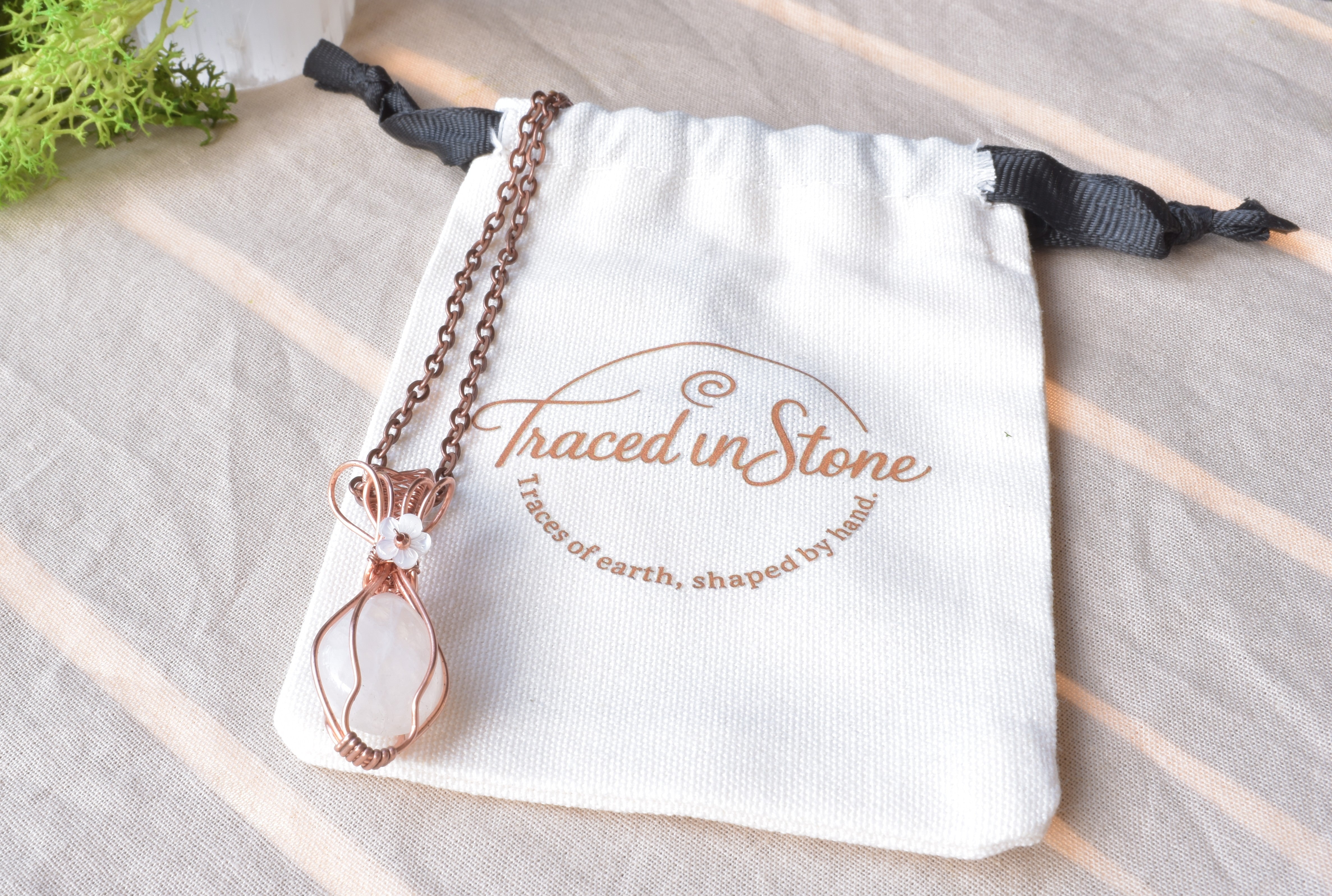 Moonlight Bloom - Handcrafted Moonstone & Mother of Pearl Pendant