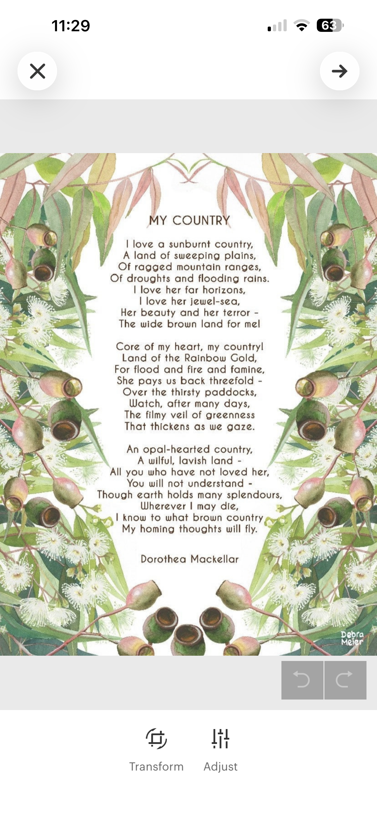 A Sunburnt Country Poem art print by Debra Meier Art