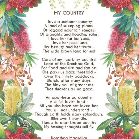 A Sunburnt Country Poem art print by Debra Meier Art