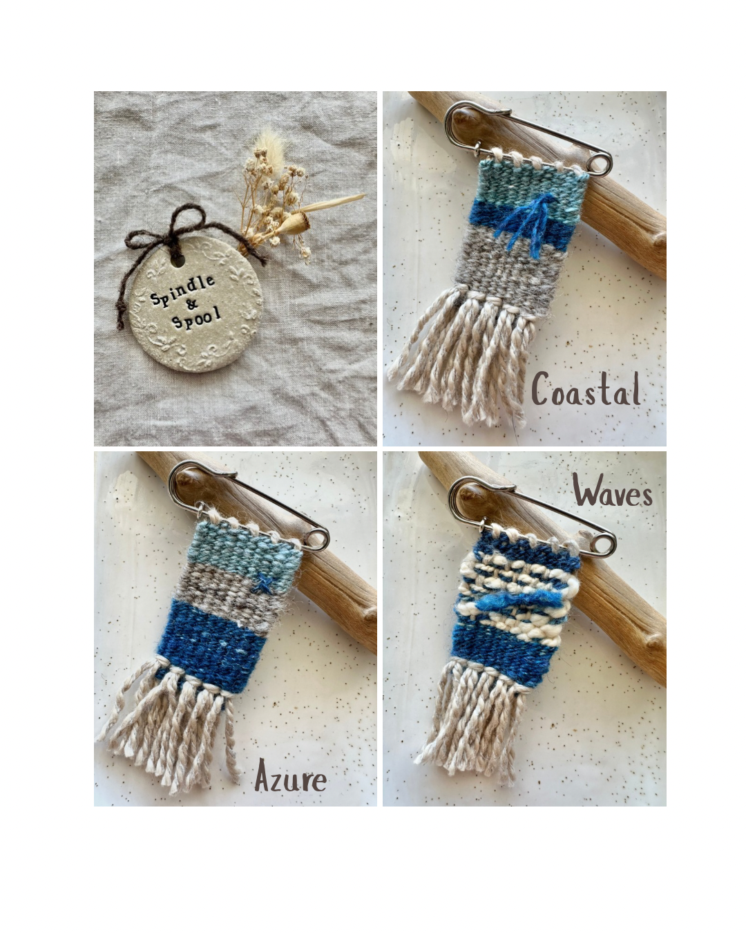 Handwoven Shawl Pins or Brooches