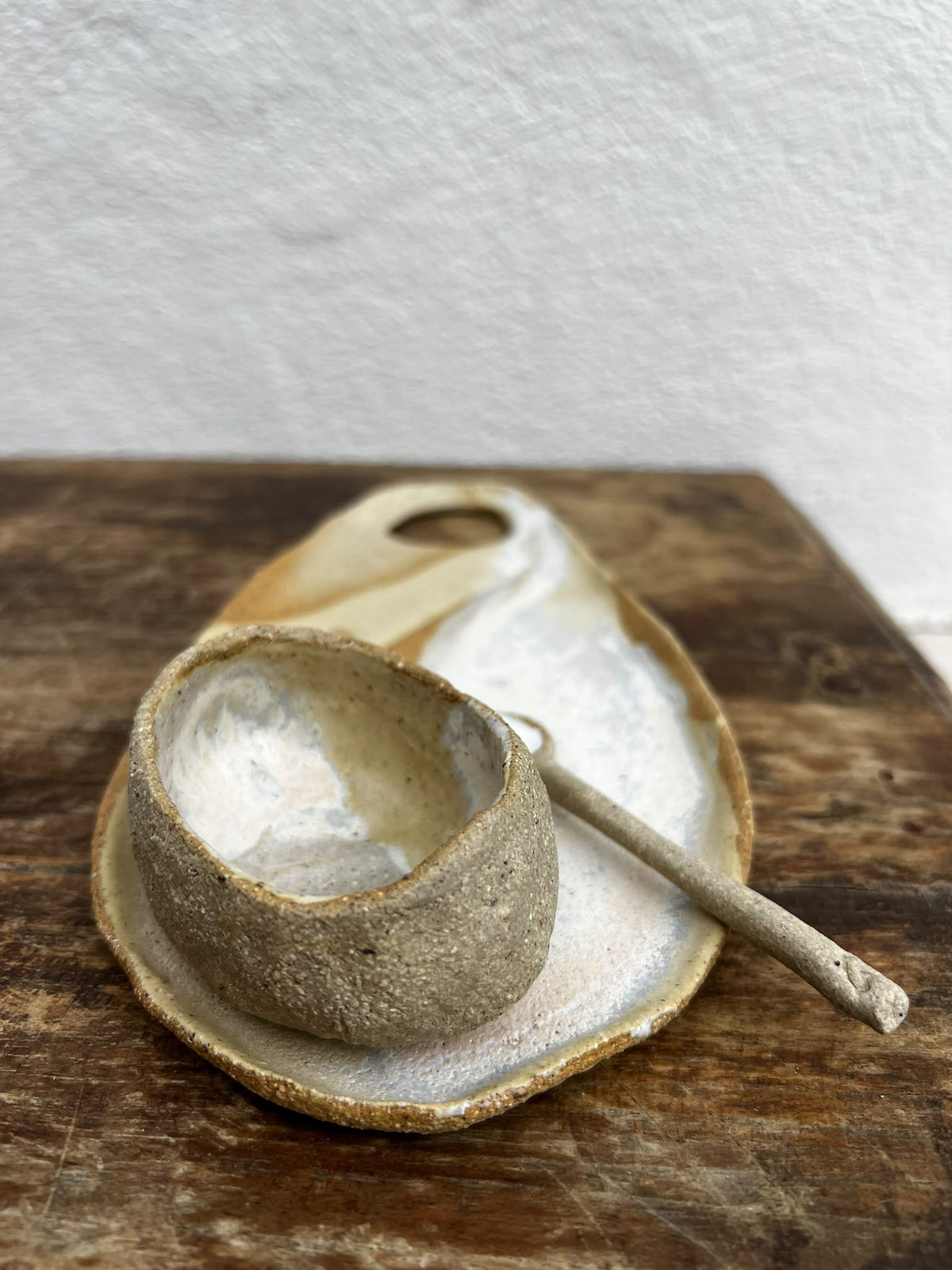 Handmade Ceramic Share Platter + Bowl + Spoon | gather • share • enjoy