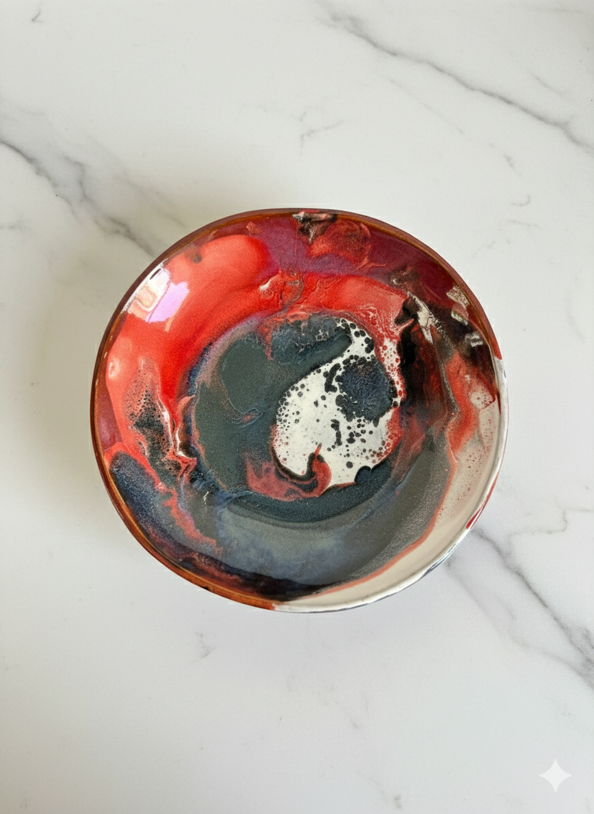 SOLD - "Lava Flow" Serving Bowl (27cm)