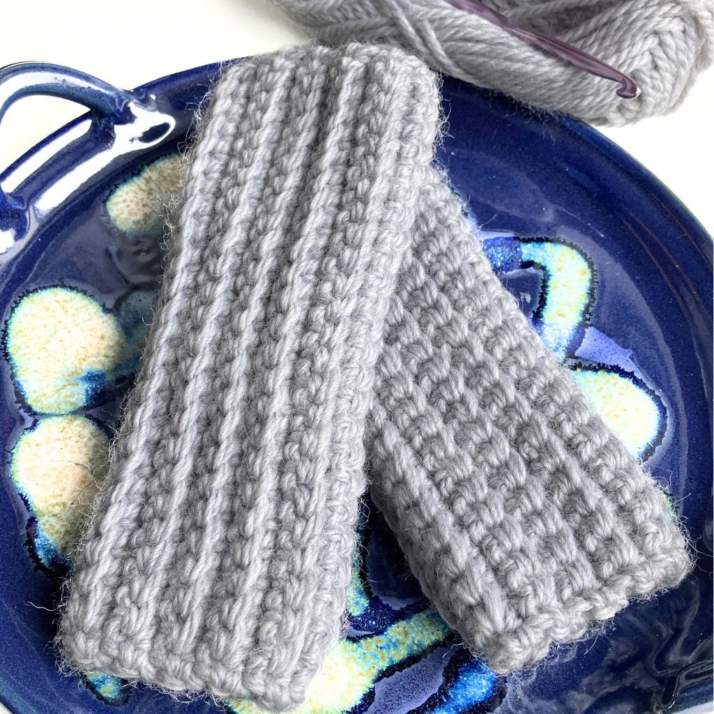 Cosy Fingerless Handwarmers - light grey | Aussie Merino Mittens