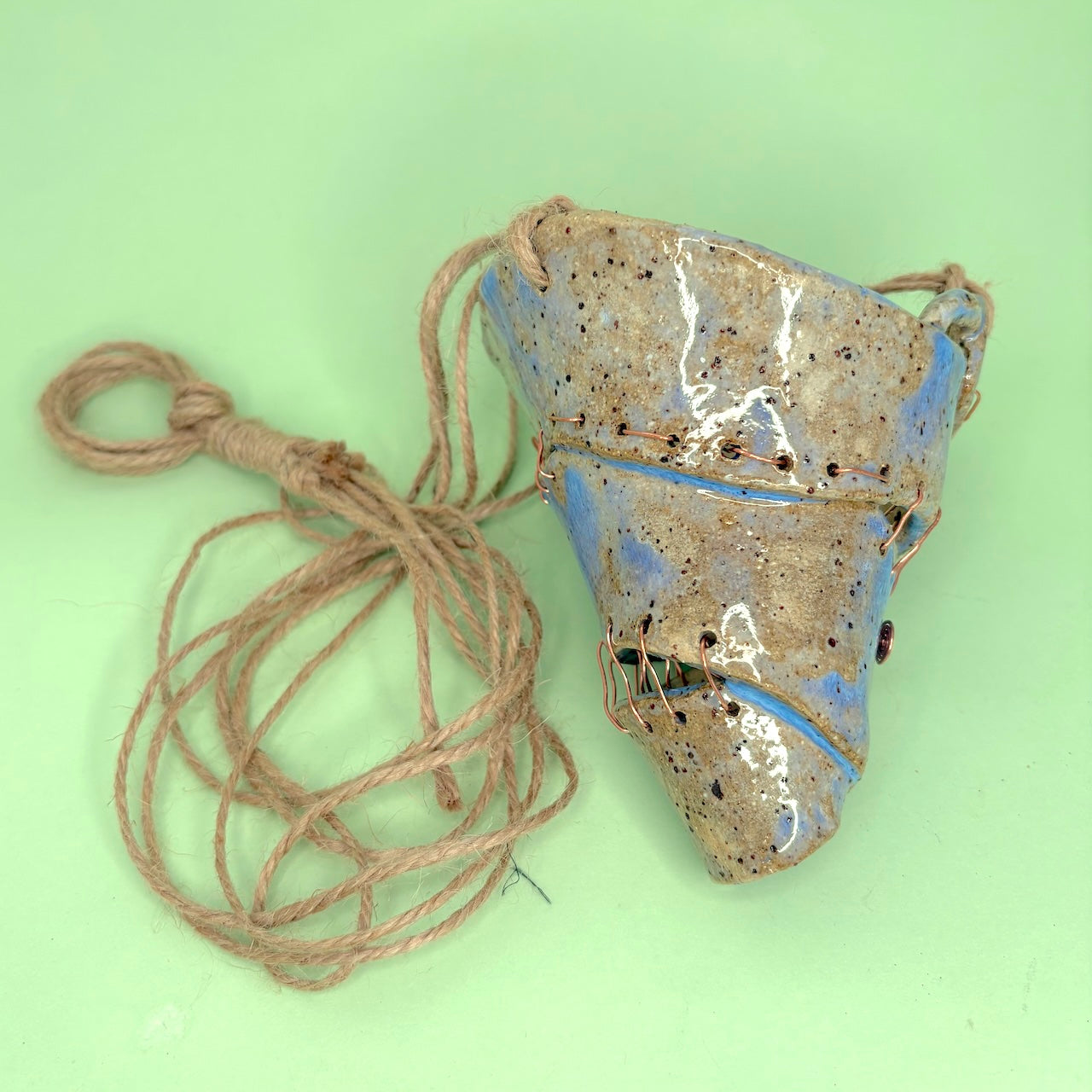 Ceramic hanging orchid pot – spiral design