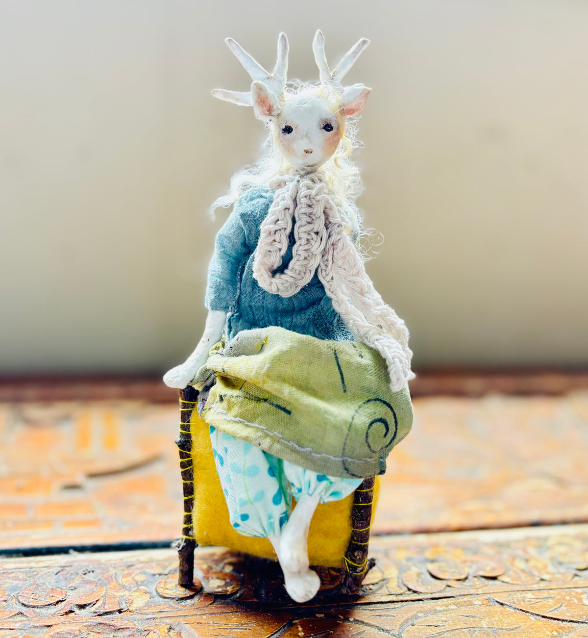 Art doll deer girl woodland creature collectable