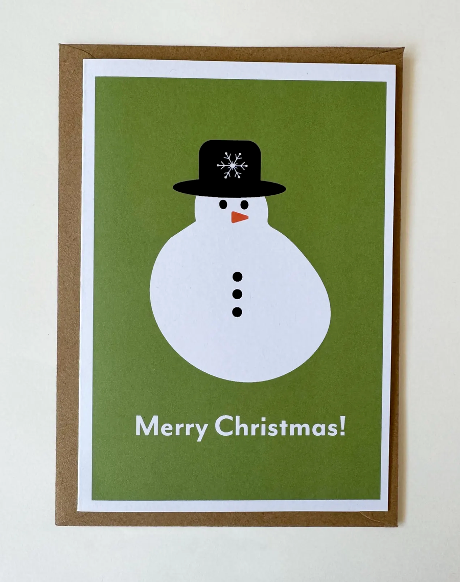 Set of 8 - Happy Snowpeople! - Cheerful Greetings, printed on bright white, recycled card.