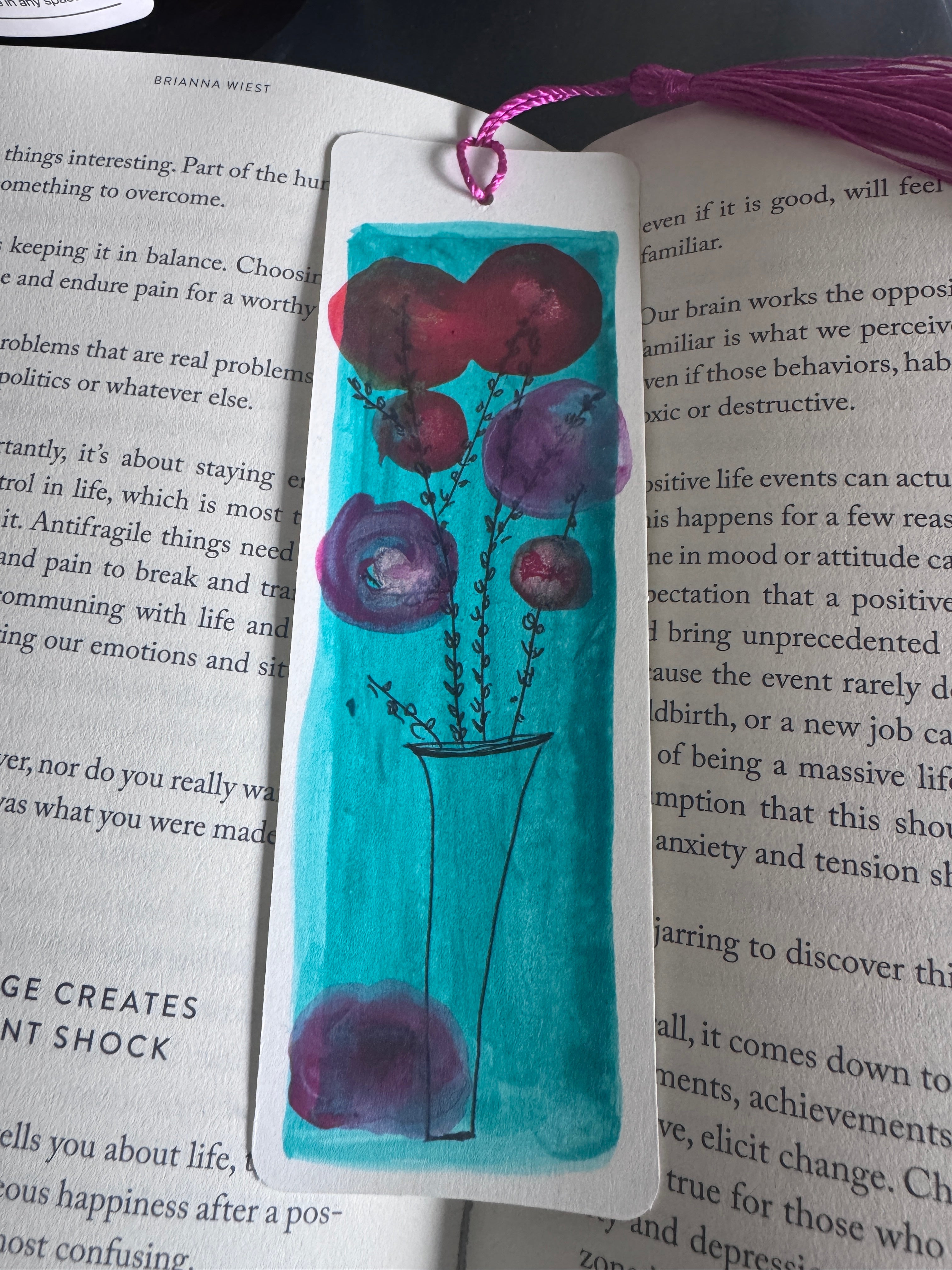 A Little Joy Handmade Watercolour Bookmark