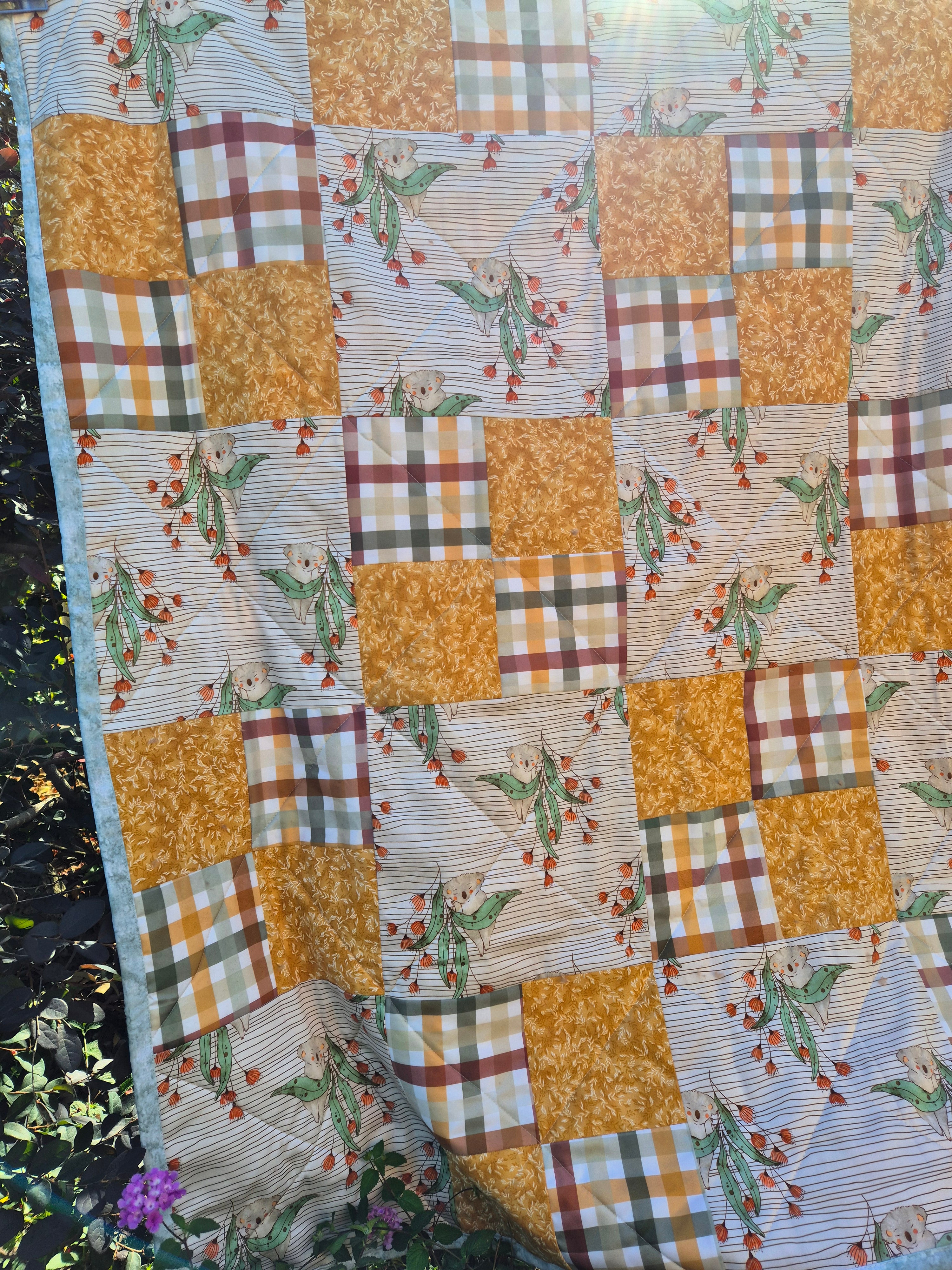 Koala Themed Cot quilt