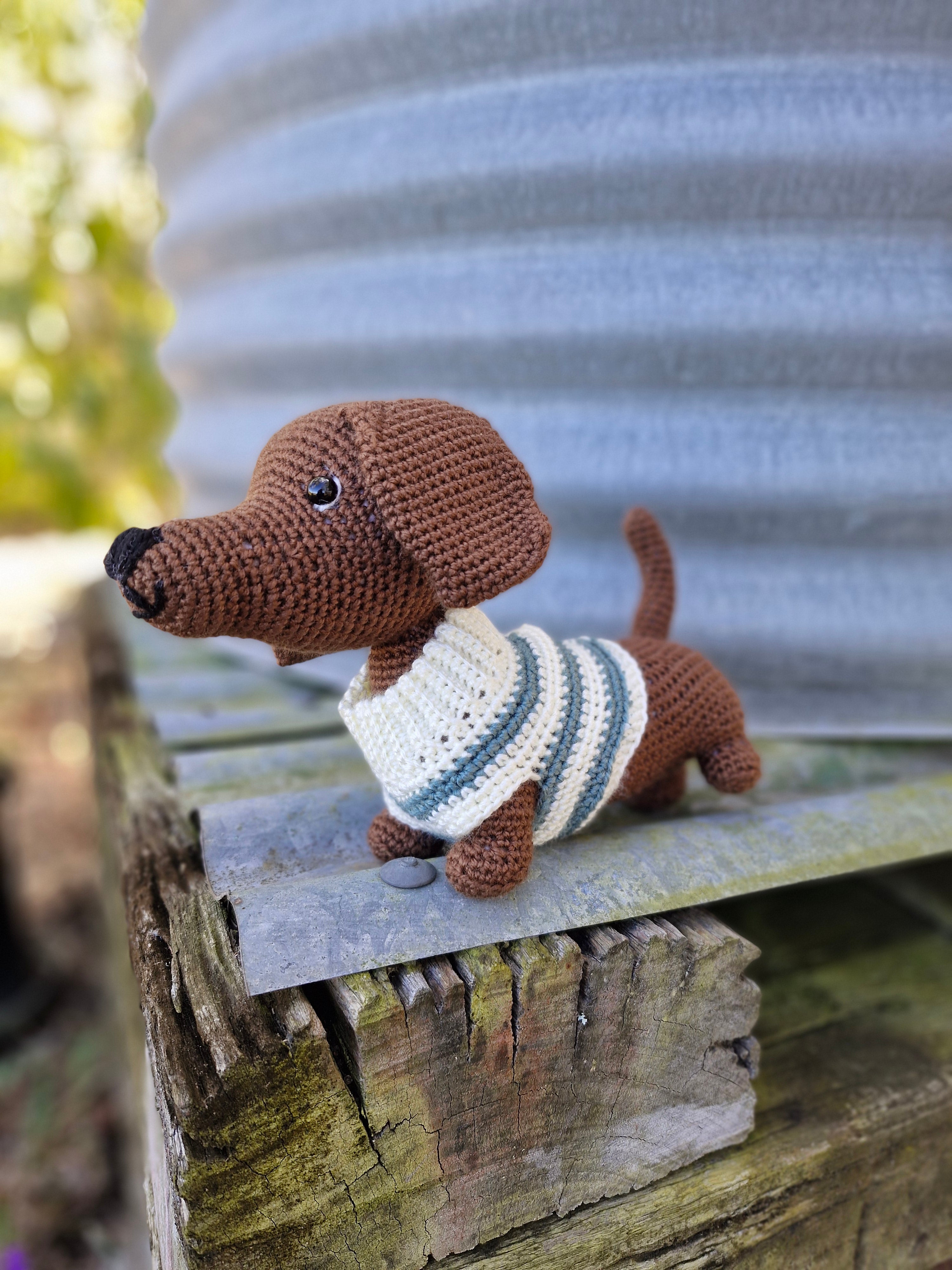 Super cute Hand crochet Dachshund Dog (Sausage Dog)