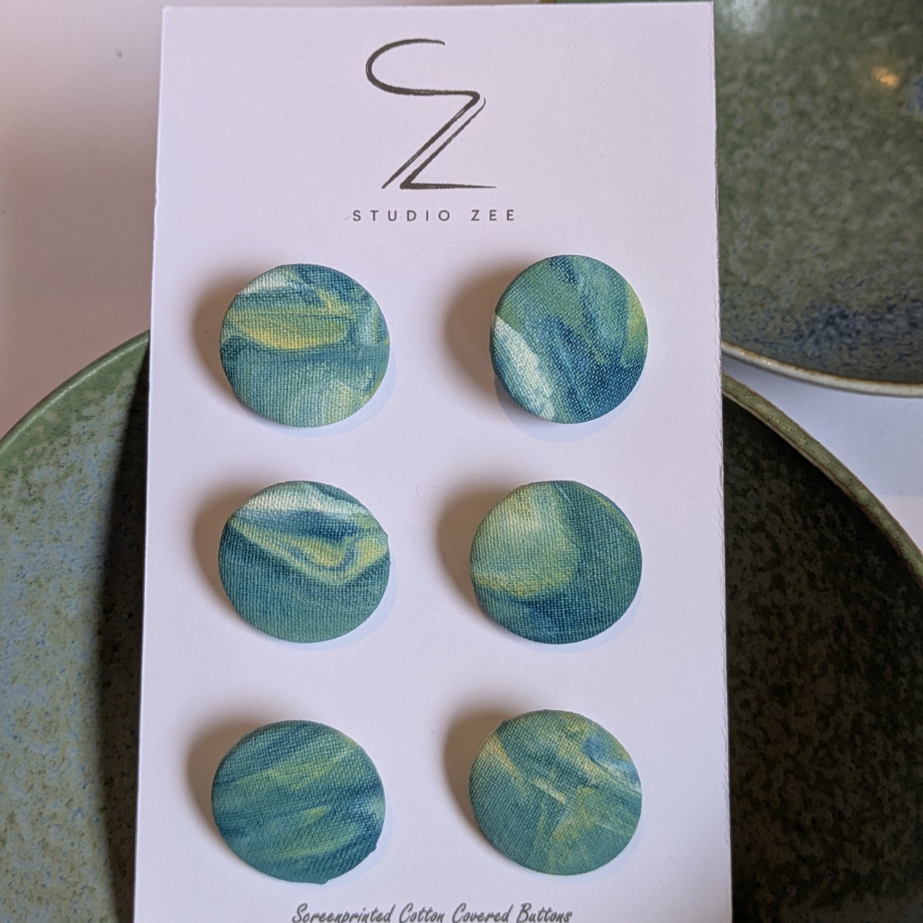 Hand Printed Fabric Buttons