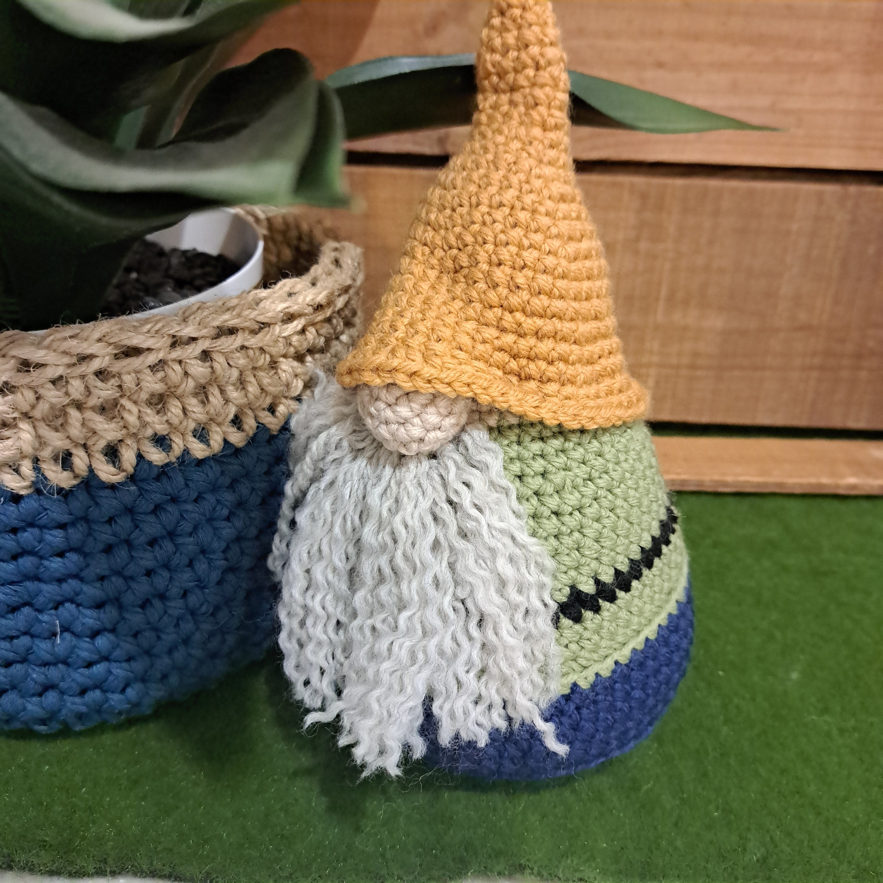 Crochet garden gnome