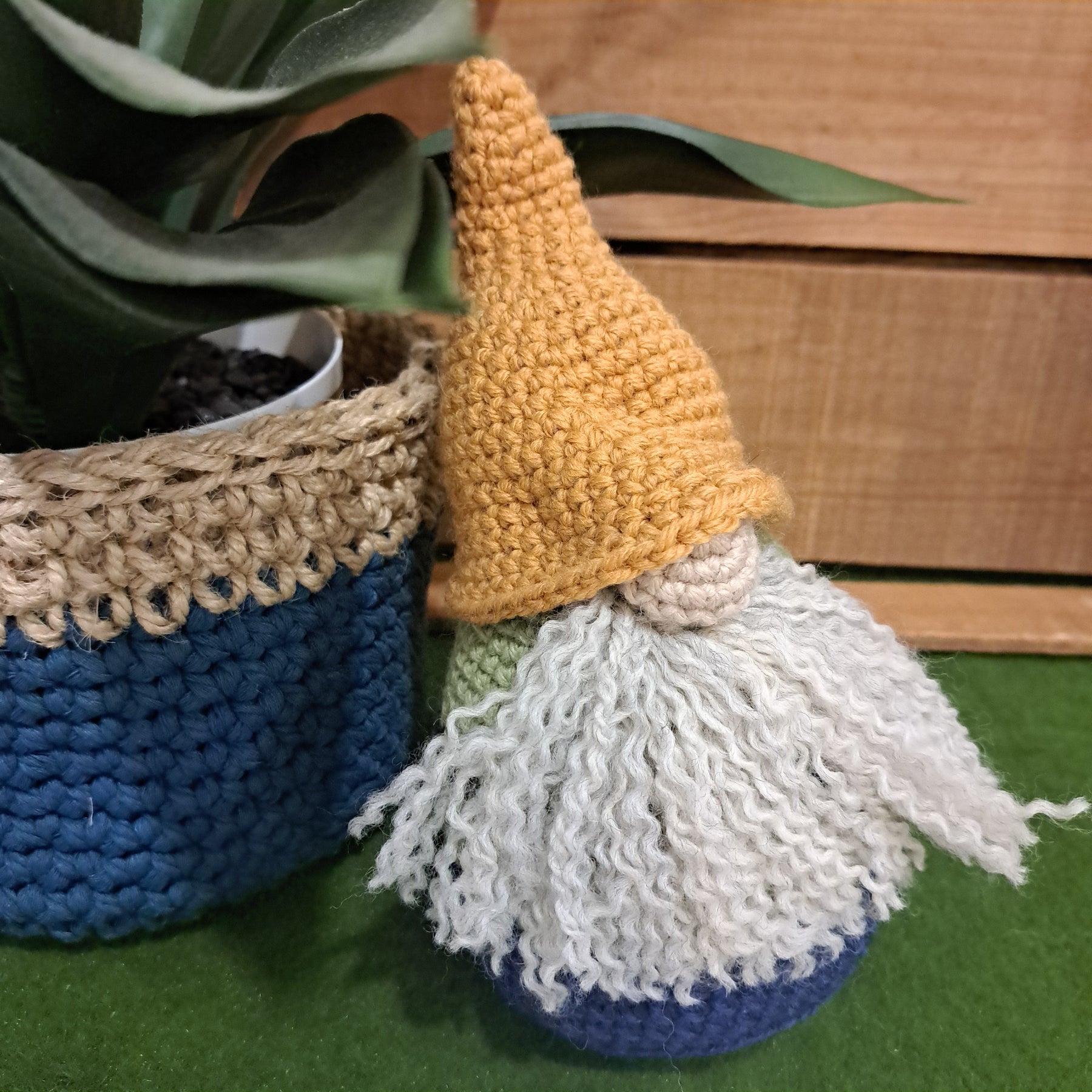 Crochet garden gnome
