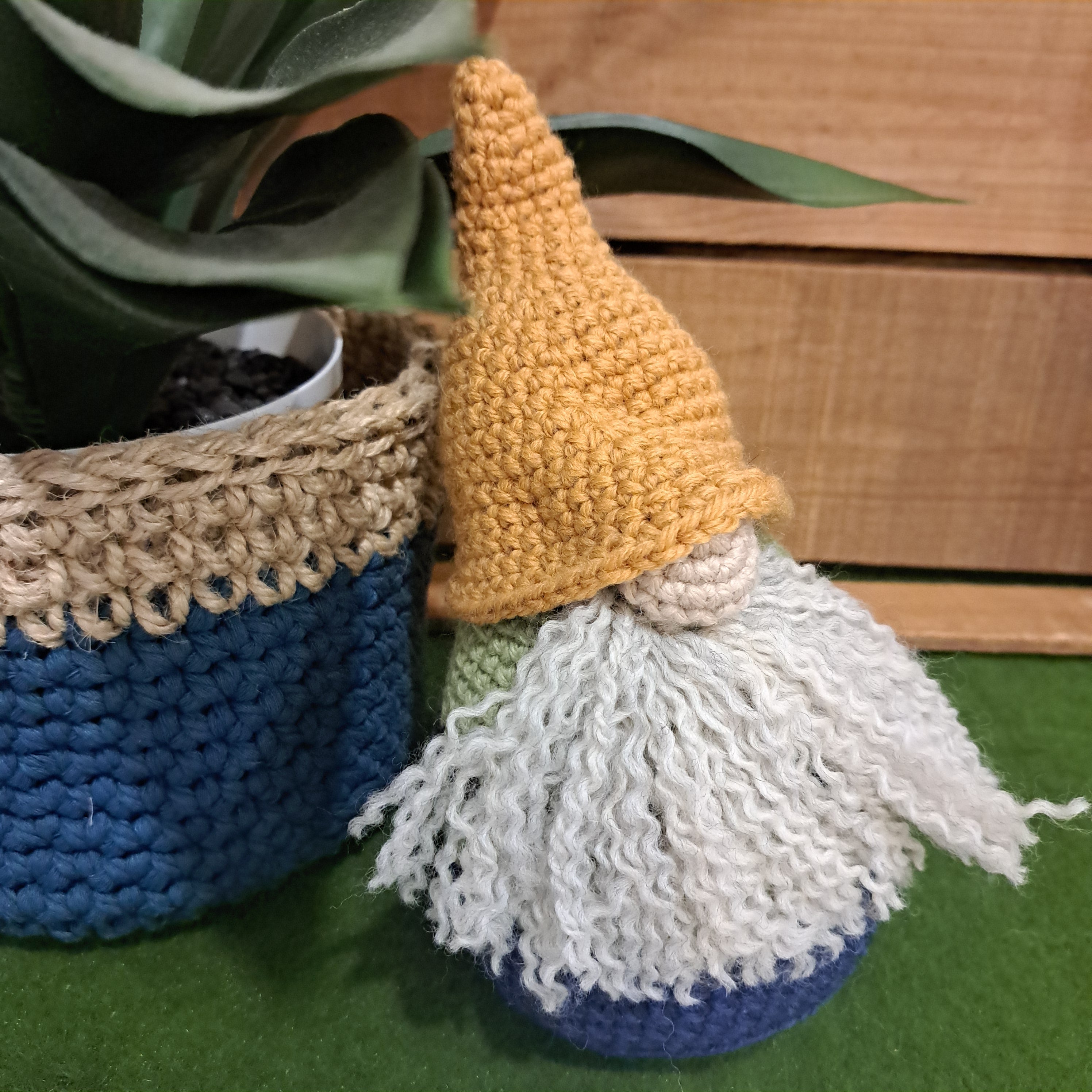 Crochet garden gnome