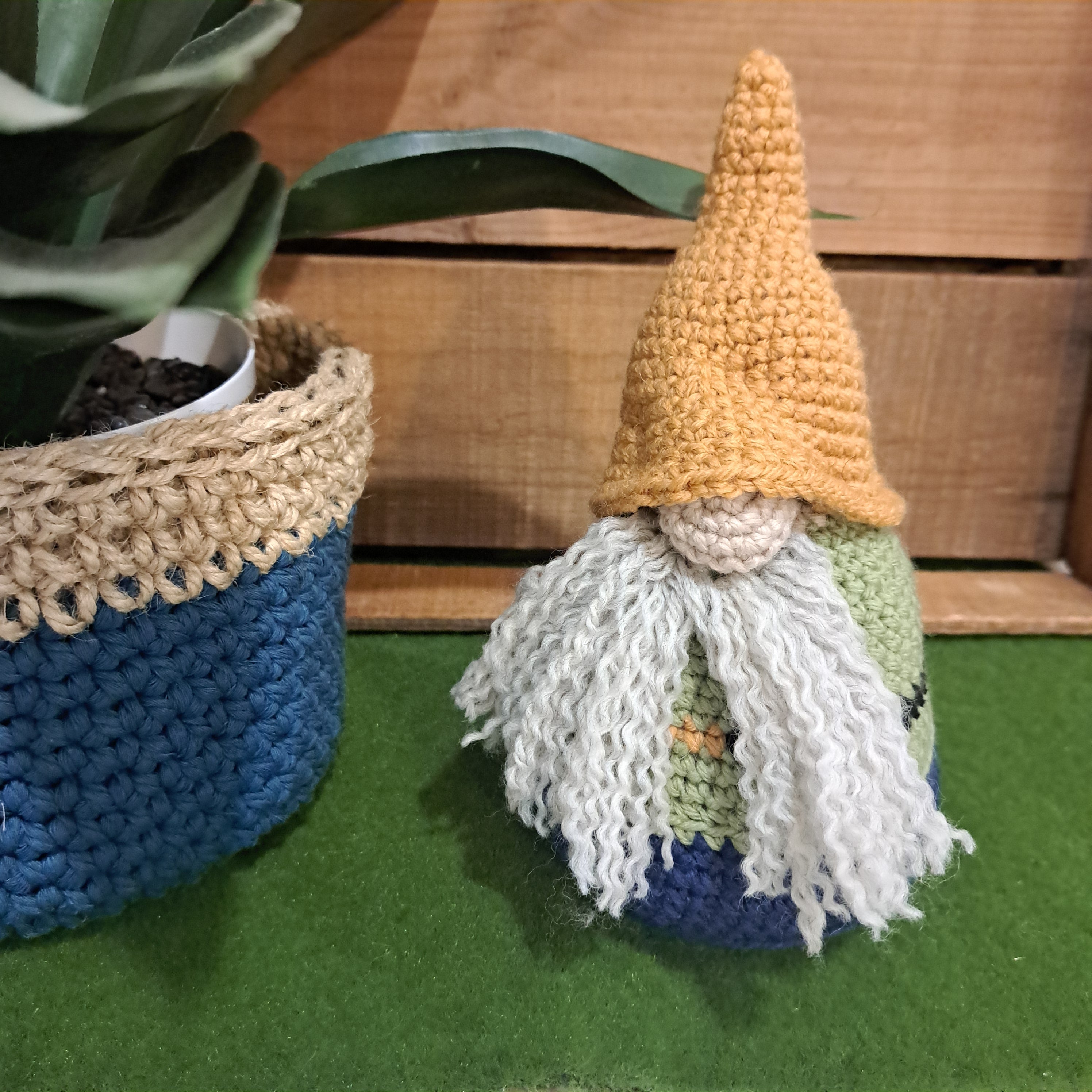 Crochet garden gnome