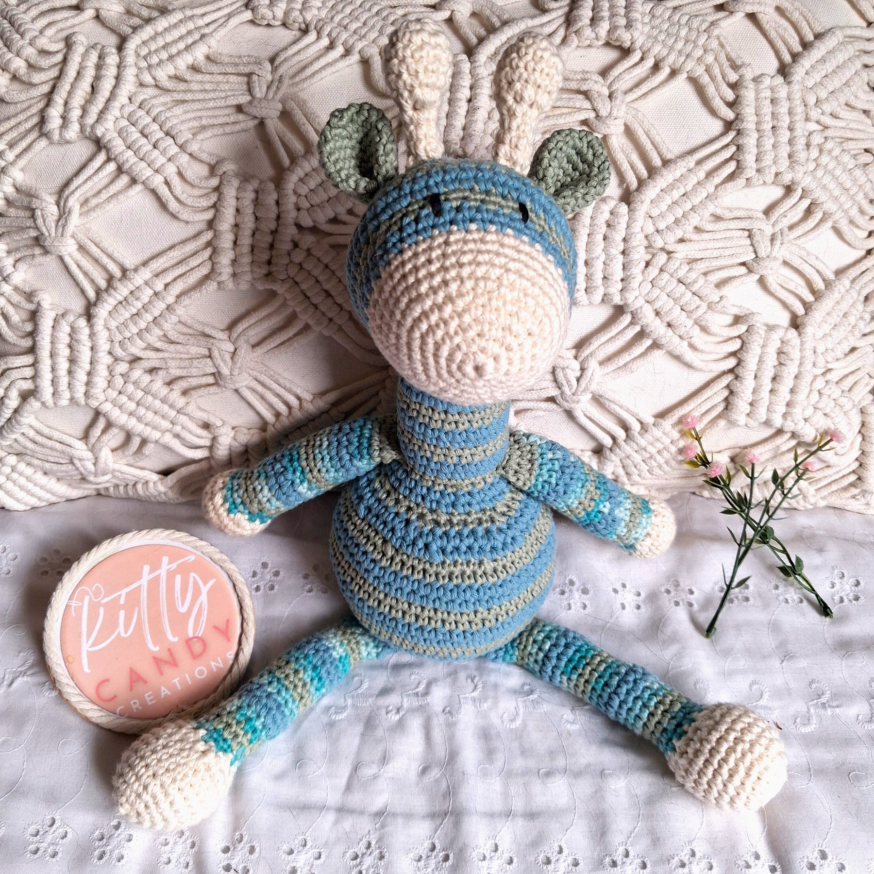 Handmade Crochet Striped Giraffe - 100% Cotton