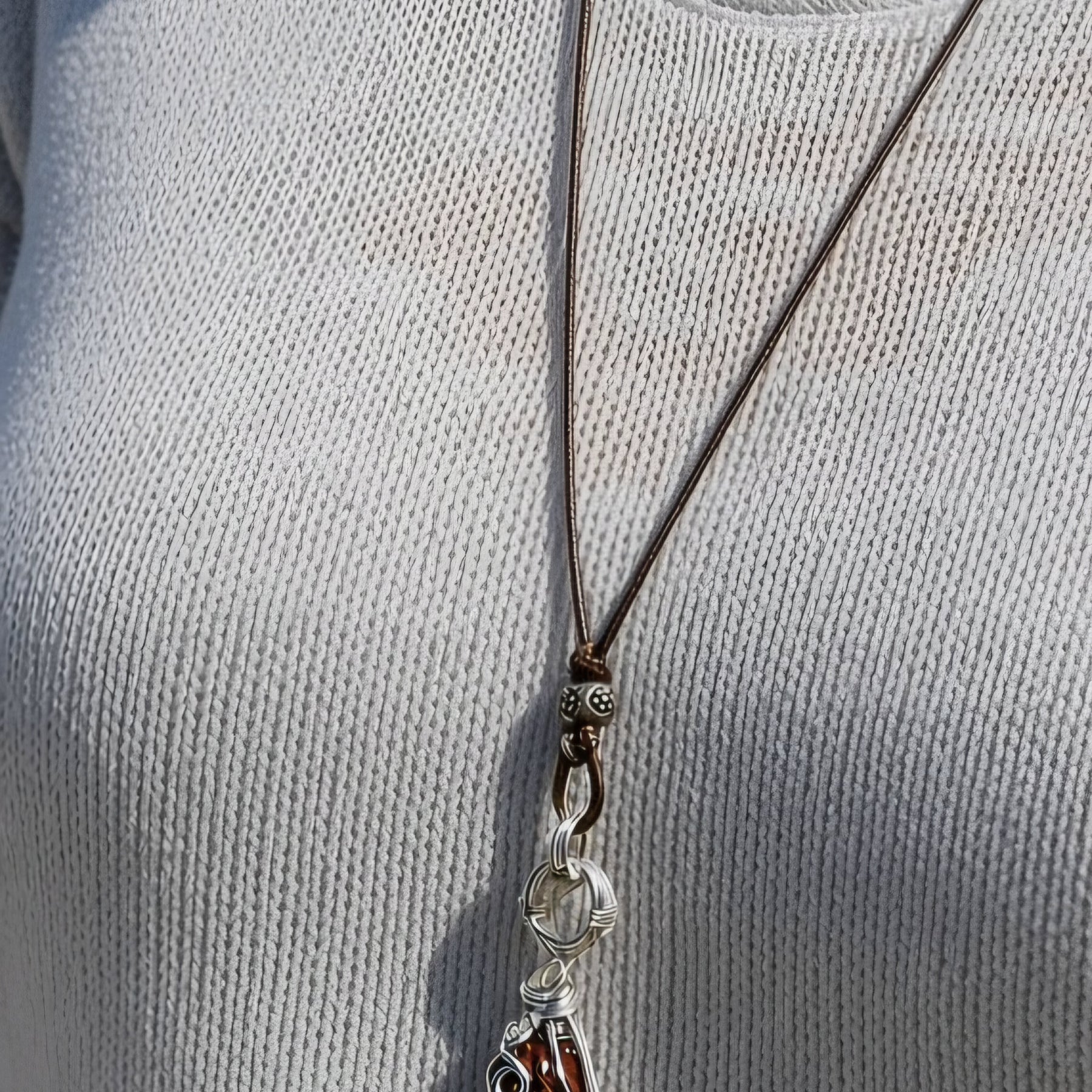 Boulder Opal & Sterling Silver Wire-Wrapped Pendant