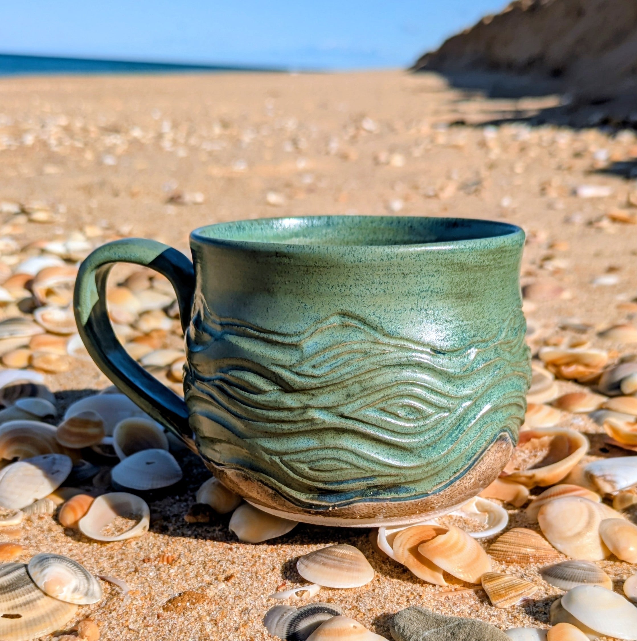 Large Seagrass Green Mug