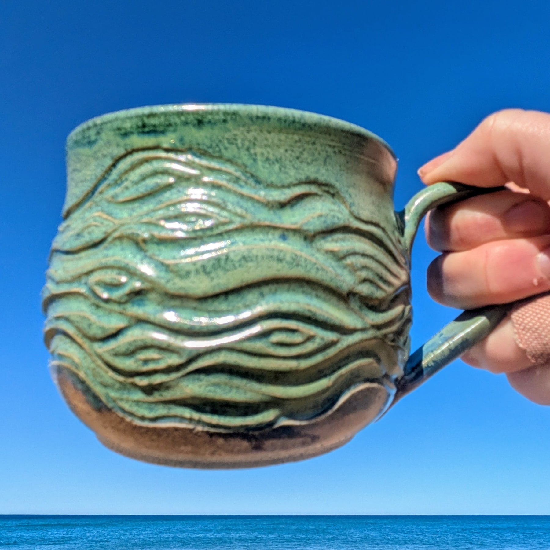 Large Seagrass Green Mug