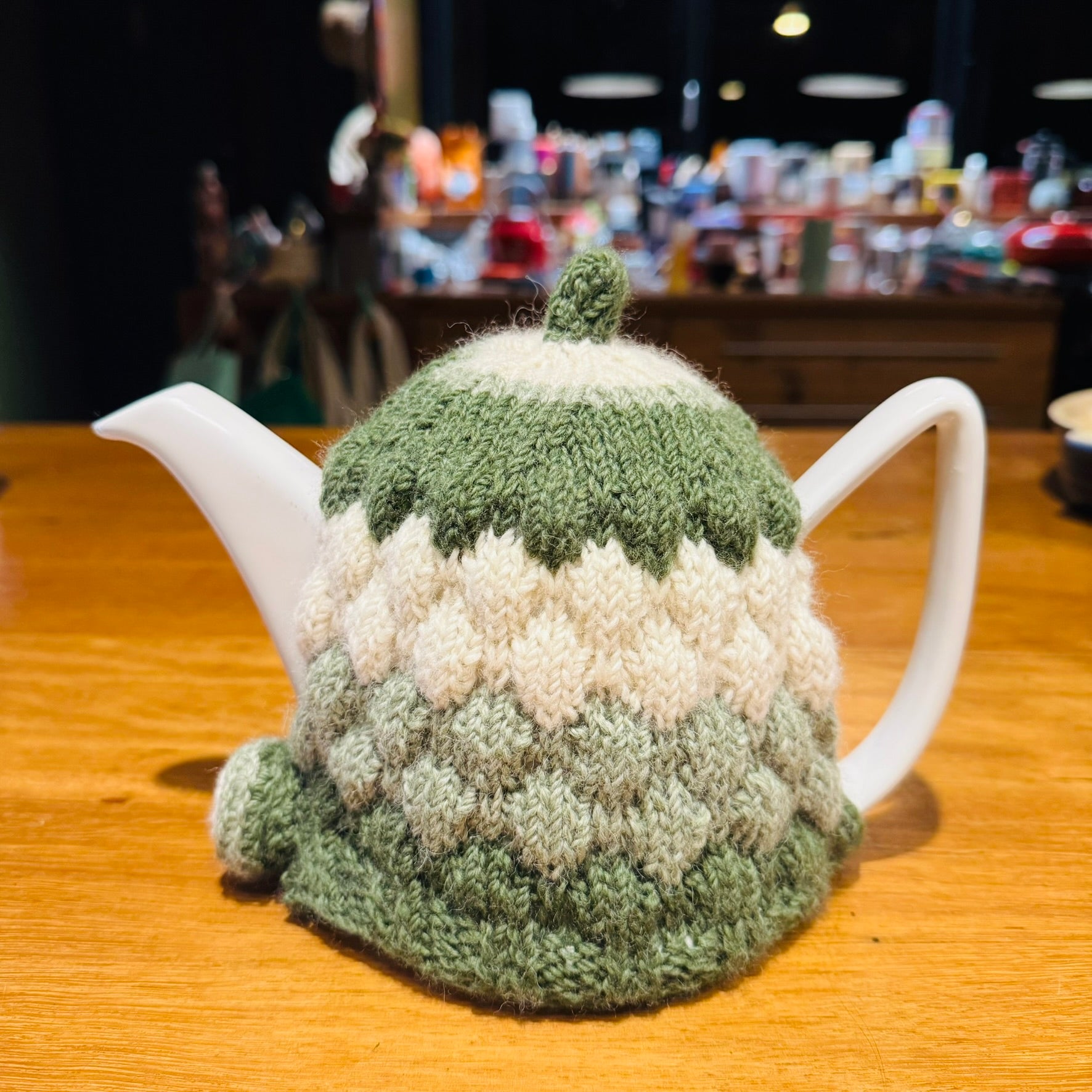 Teapot Cosy - Australian Alpine Greens - Alpaca/Merino -  4 cups