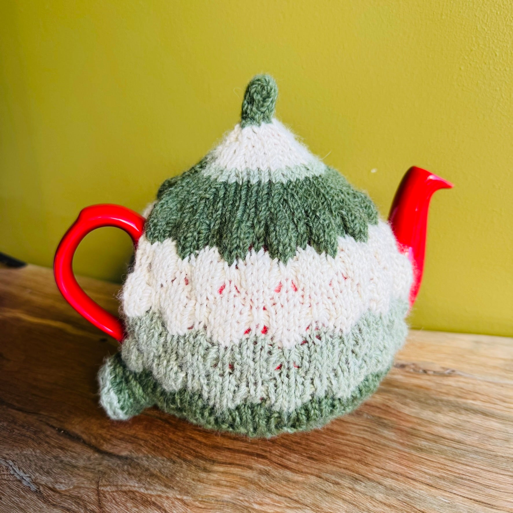 Teapot Cosy - Australian Alpine Greens - Alpaca/Merino -  4 cups