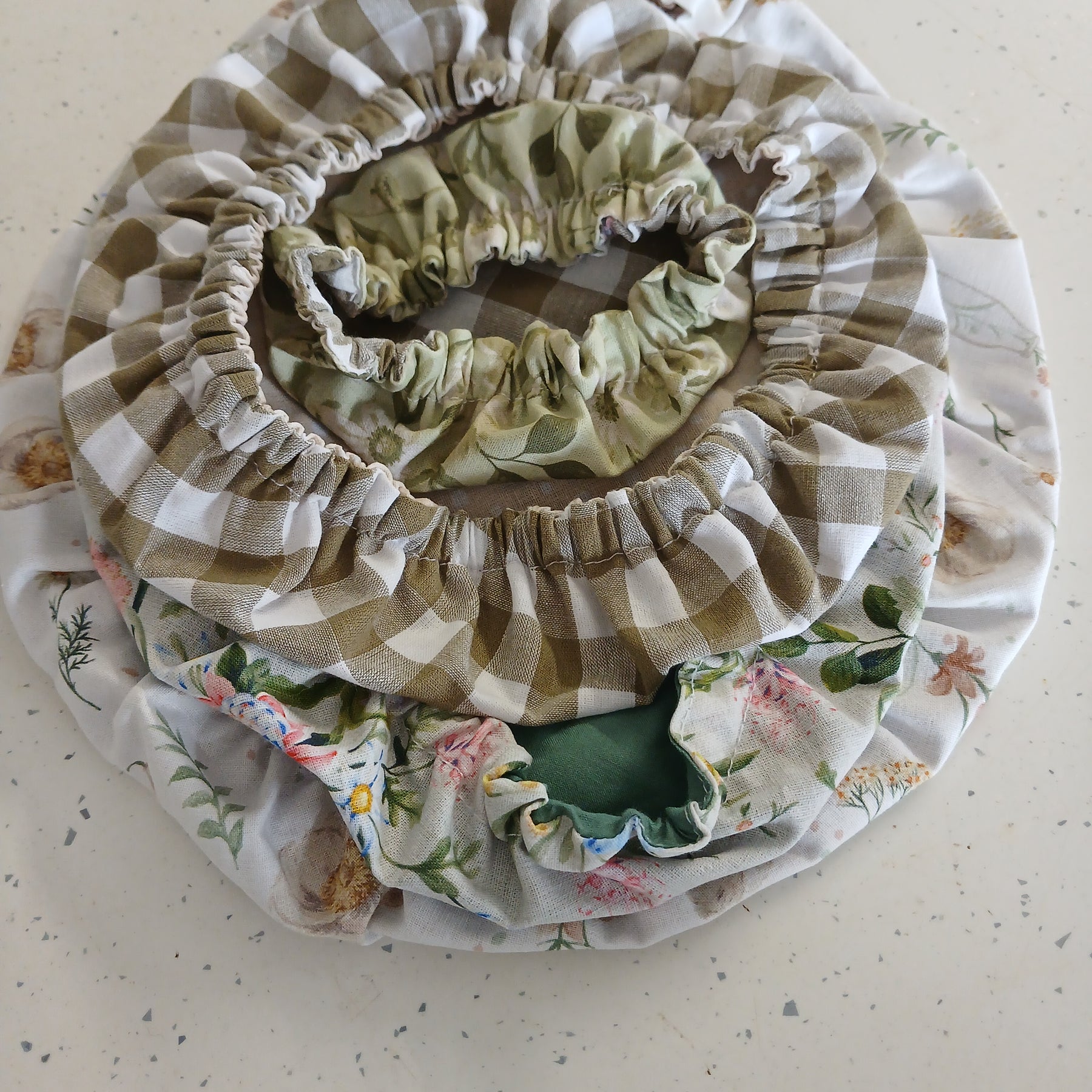Reversible Reusable Bowl Covers Set of 3 - Alternate fabrics - 2 Looks in 1 - Handmade