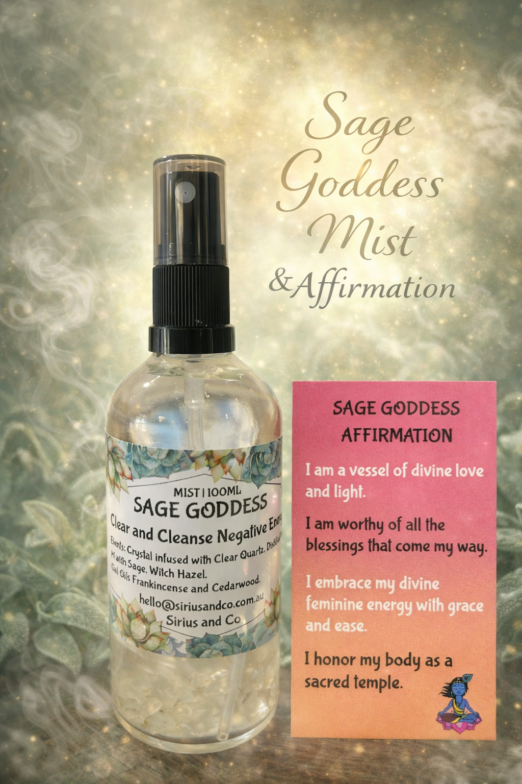 Sage Goddess Mist 100ml and Affirmation