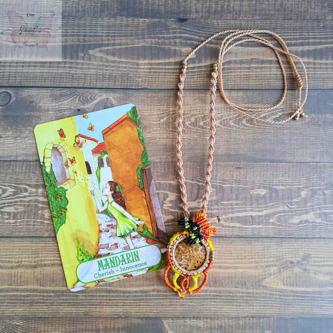 Palm Wood Micro Macramé Necklace