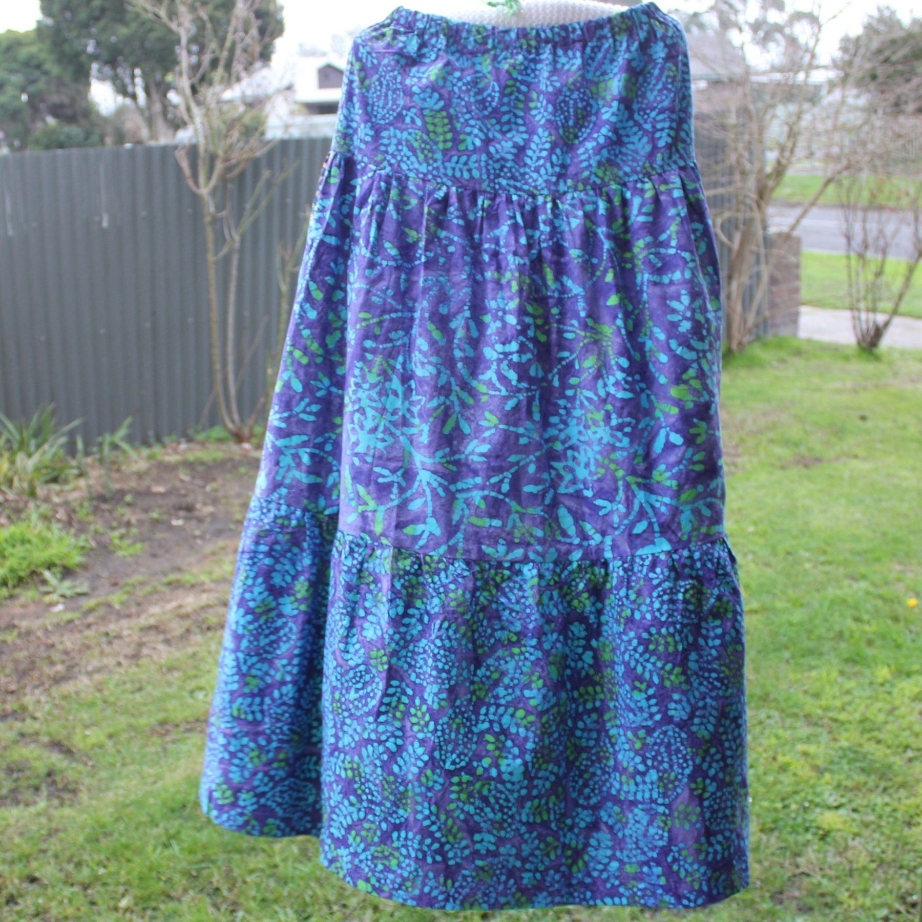 Womens Maxi Skirt, Size Small, Multicoloured Batiks.