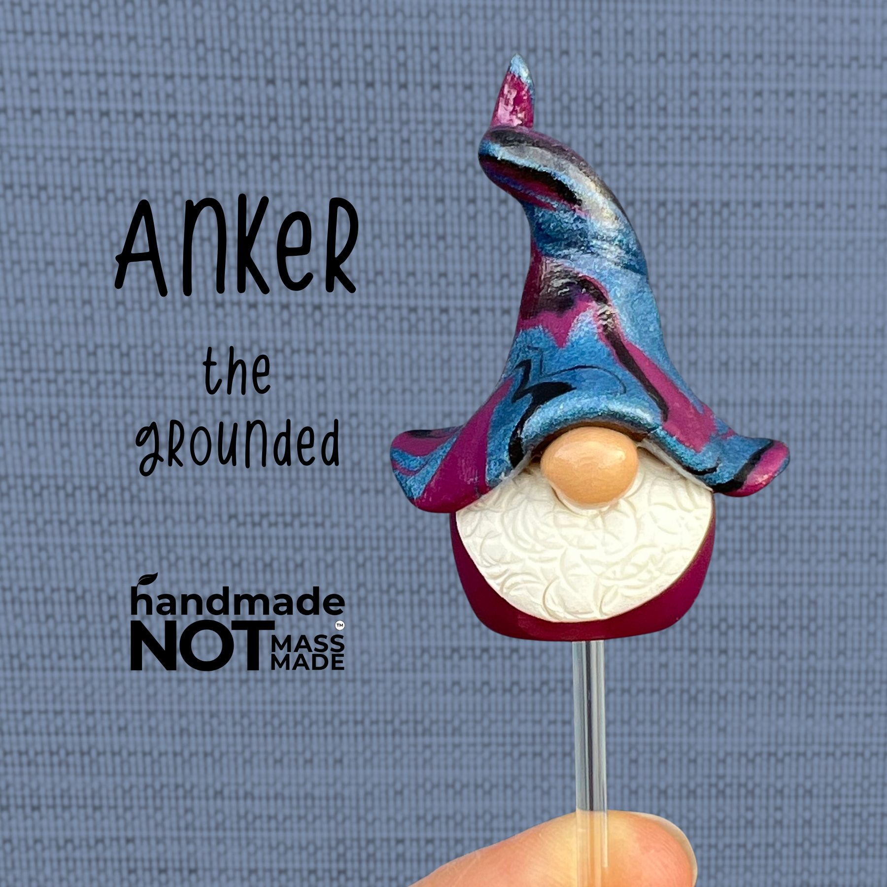 Whimsical polymer clay gnome trio - Flombay, Anker & Bru