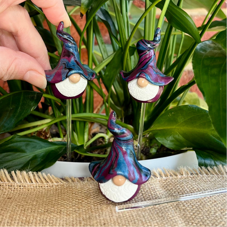 Whimsical polymer clay gnome trio - Flombay, Anker & Bru