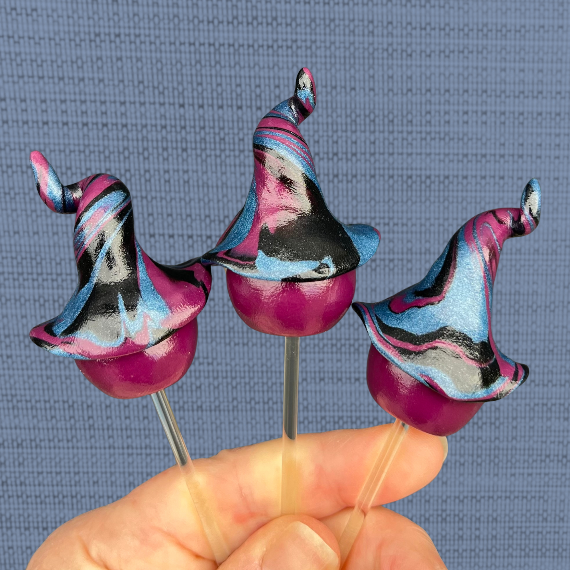 Whimsical polymer clay gnome trio - Flombay, Anker & Bru