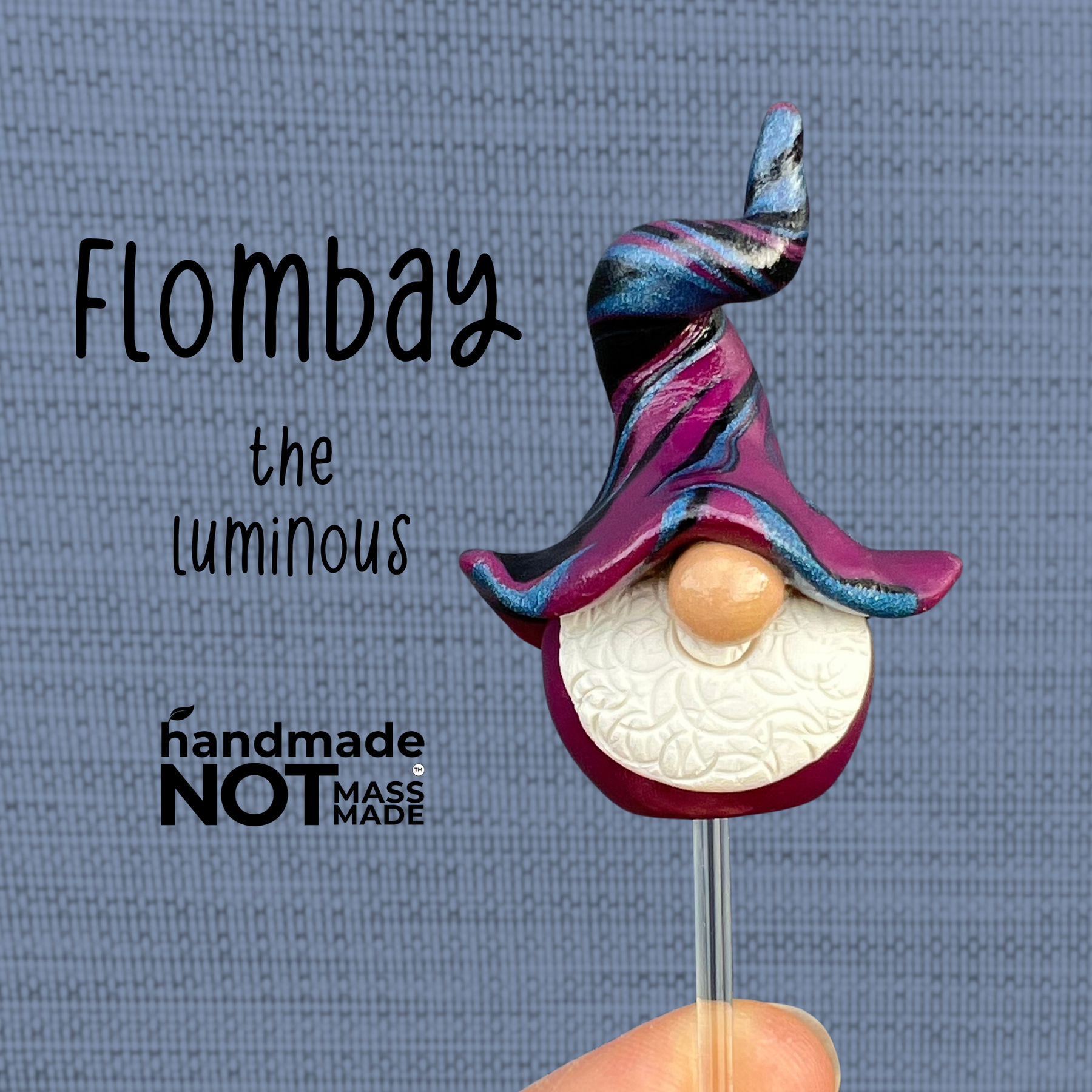 Whimsical polymer clay gnome trio - Flombay, Anker & Bru