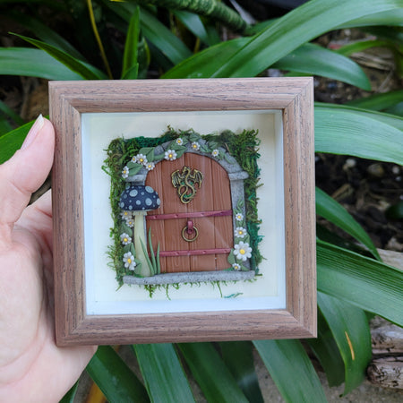 Medieval Dragon Fairy Door Shadow Box – Hand Sculpted Miniature Fantasy Decor