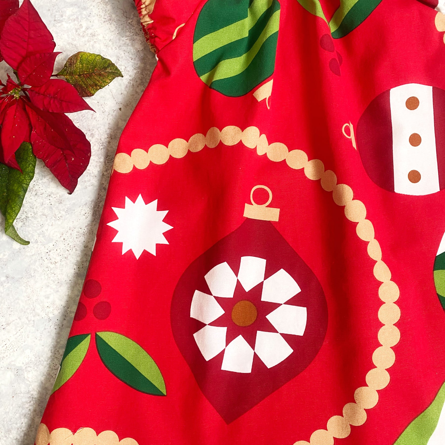 Christmas Dress Size 5/6 Handmade Festive Red Girls Dress