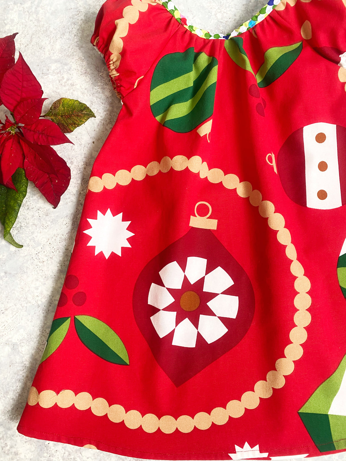 Christmas Dress Size 5/6 Handmade Festive Red Girls Dress