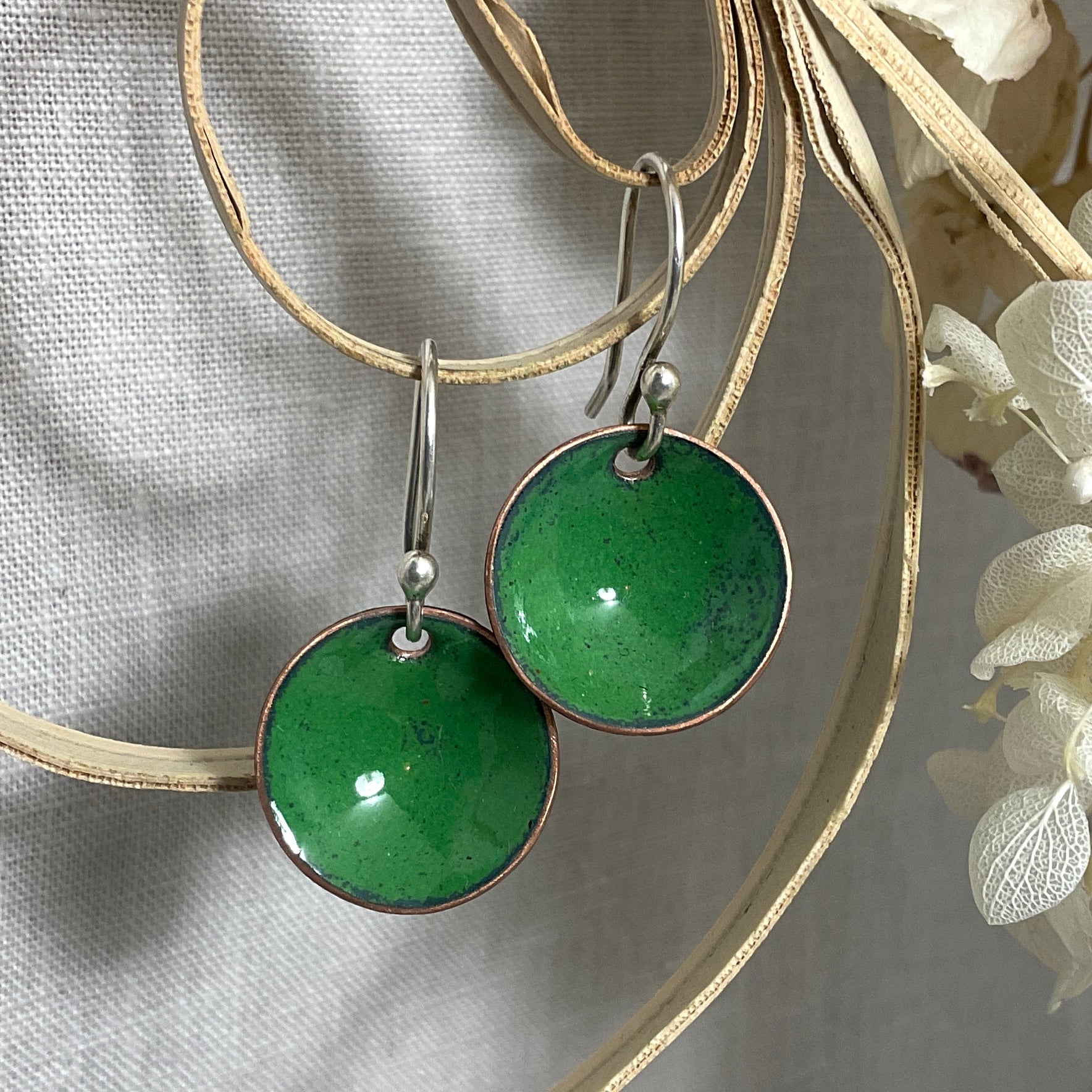 Everyday earrings. Green tones