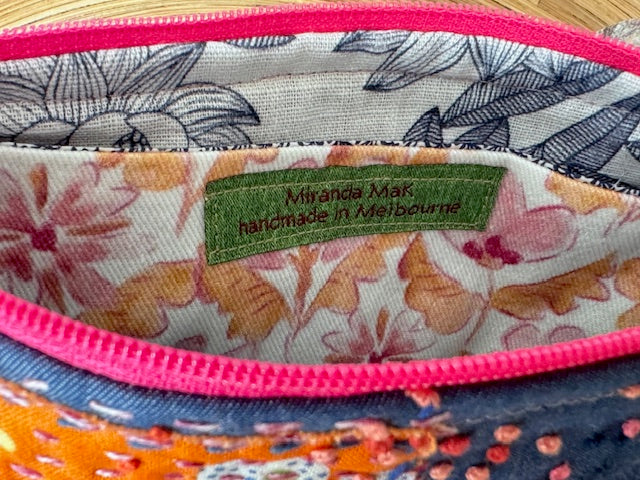 Zipper Pouch - Textile Collage - Pollen Burst