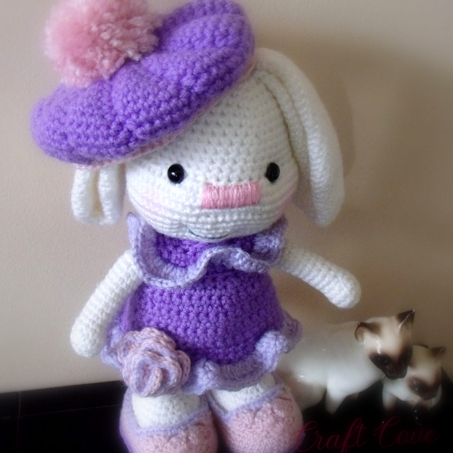 Bunny Girl Doll – Crochet Amigurumi Rabbit – Purple and Pink