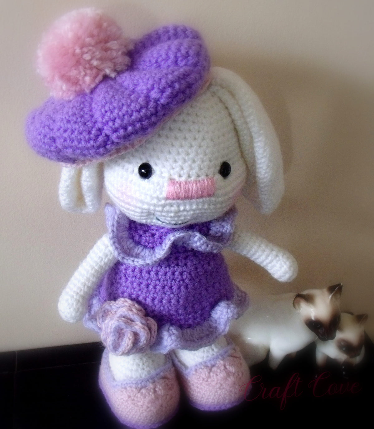 Bunny Girl Doll – Crochet Amigurumi Rabbit – Purple and Pink