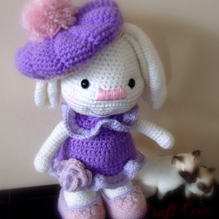 Bunny Girl Doll – Crochet Amigurumi Rabbit – Purple and Pink