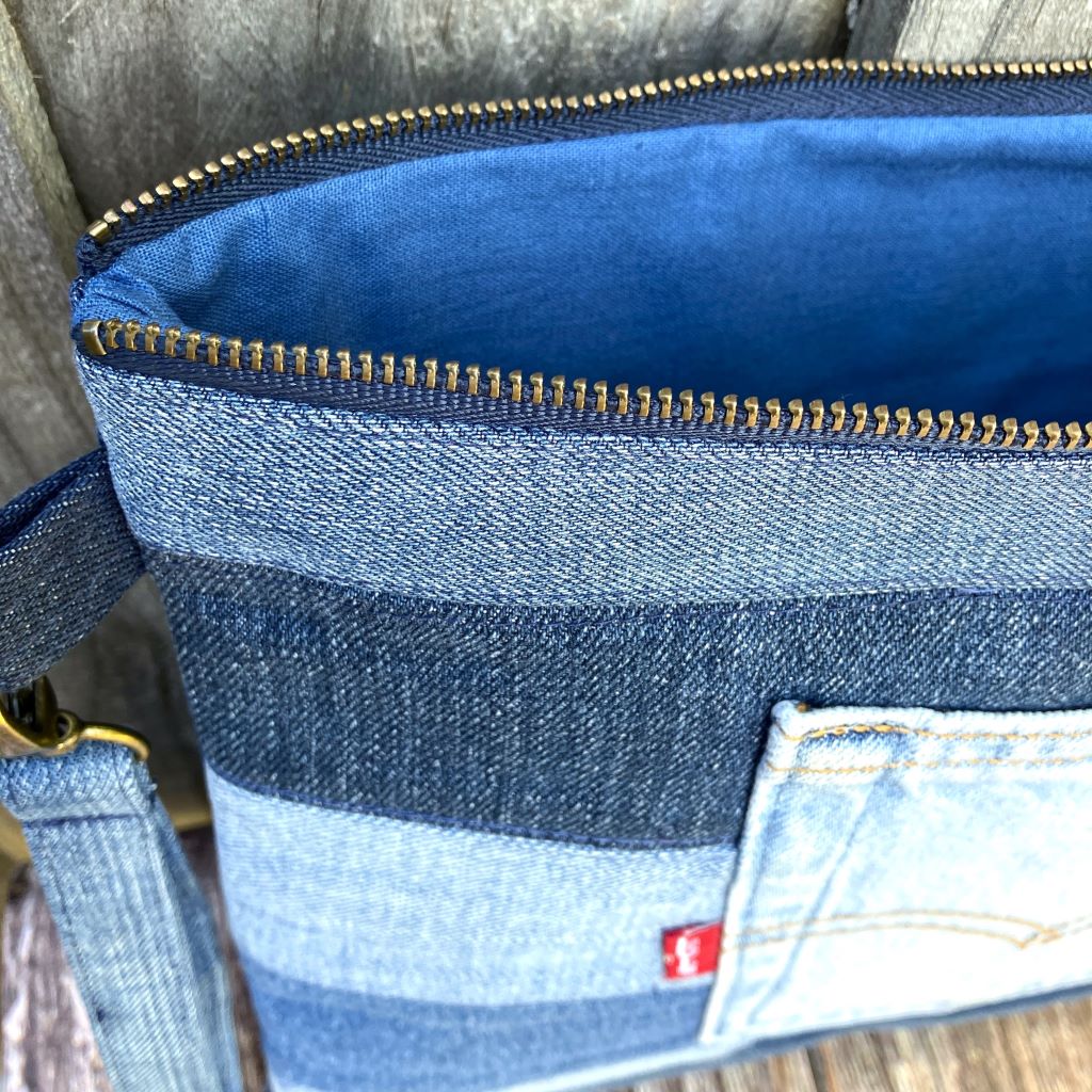 Large Upcycled Denim Pouch #1 – Back Pocket