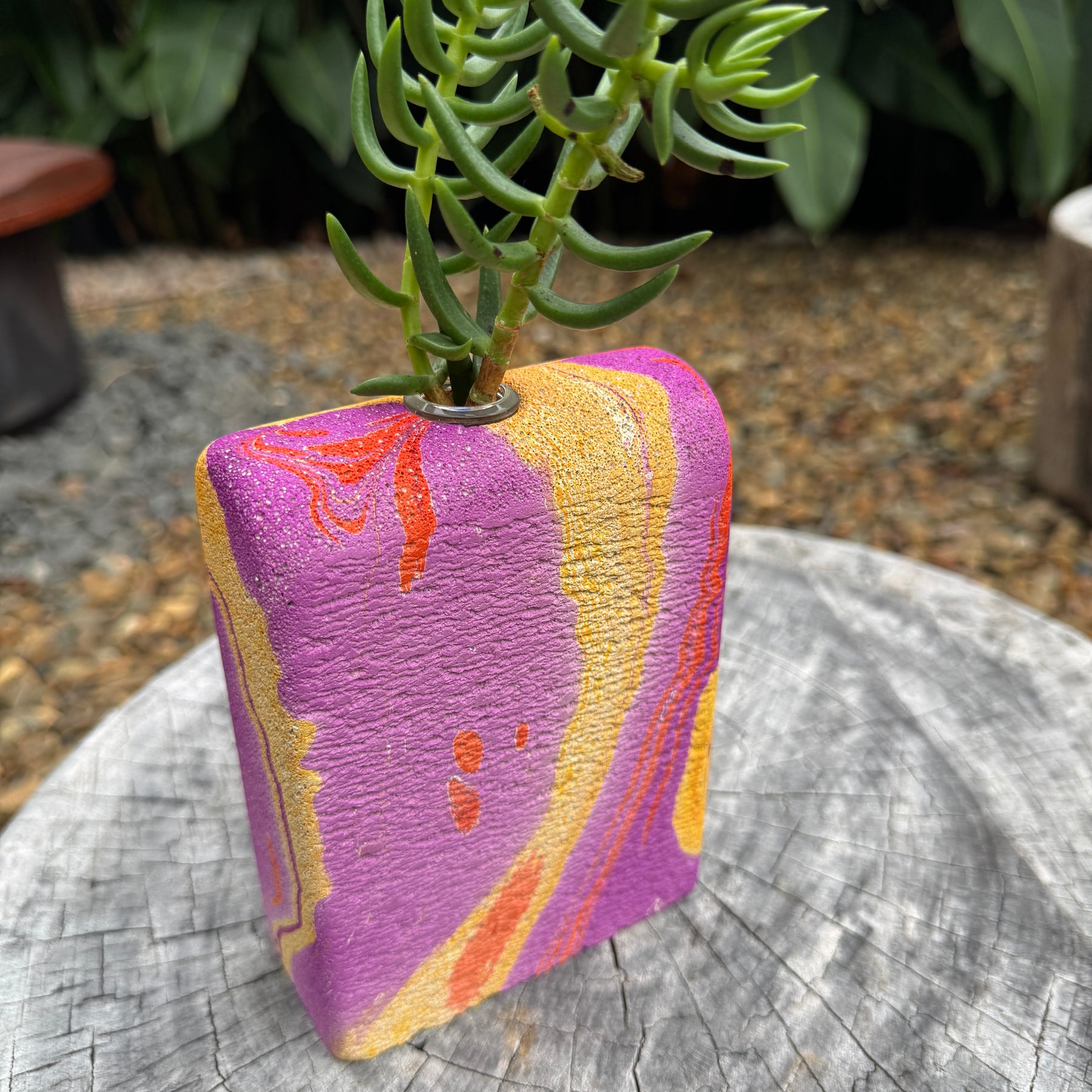 The Lava Room hand sculpted concrete test tube vase